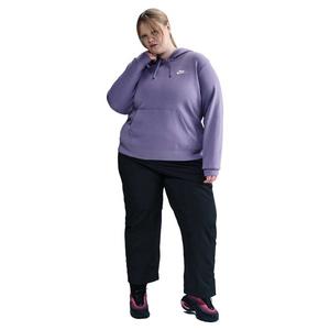 Nike Women's Sportswear Club Fleece Standard Plus Pullover Hoodie -Purple
