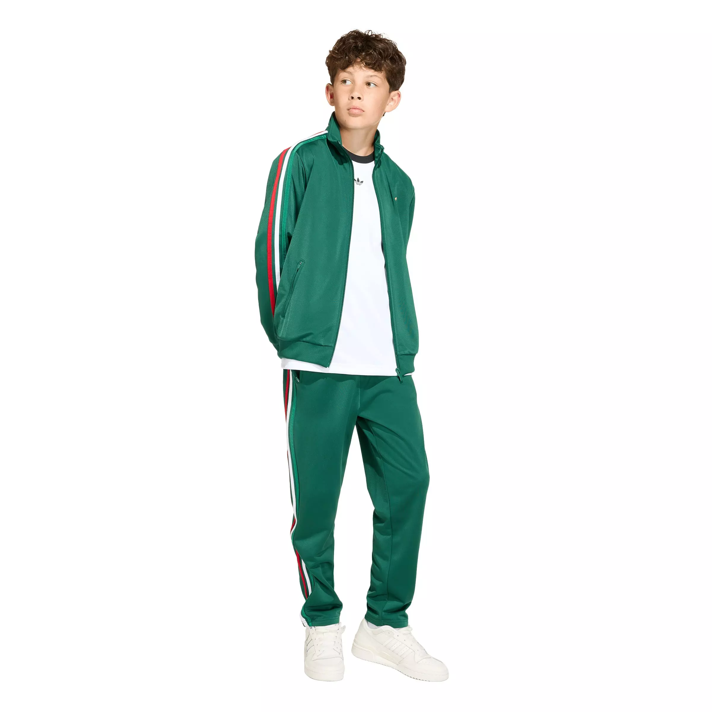 adidas Originals Big Kids' Firebird Loose Track Top - Dark Green - DARK GREEN