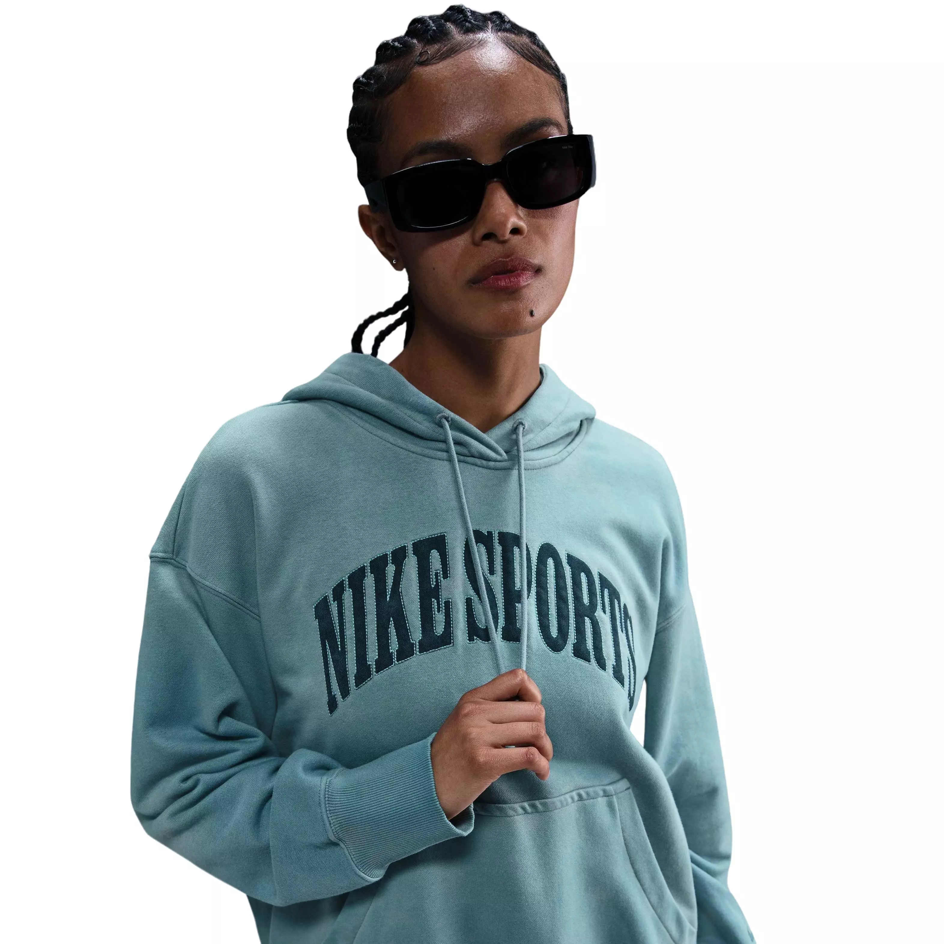 Nike Women's Sportswear Phoenix Fleece Oversized French Terry Hoodie - BLUE