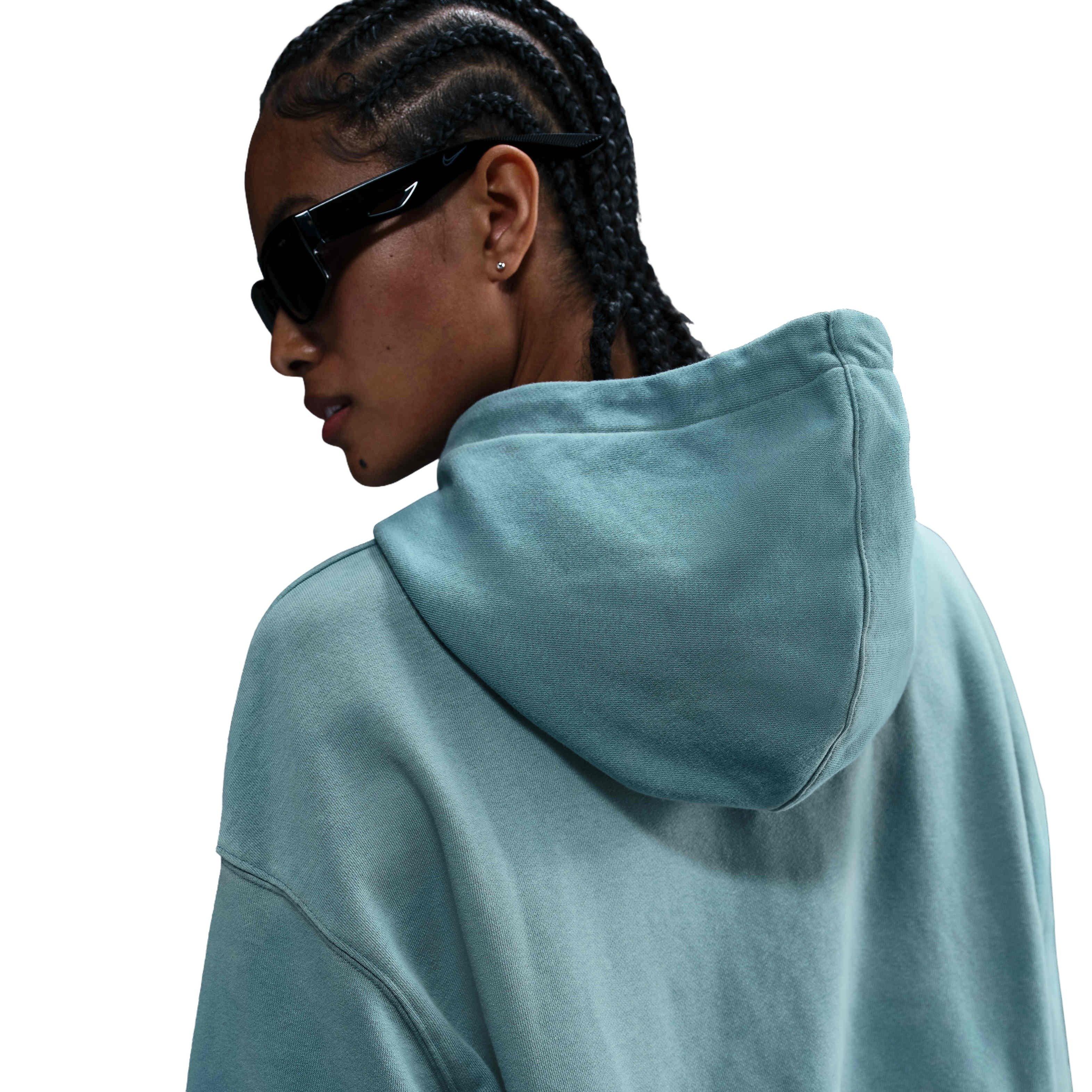 Nike Women's Sportswear Phoenix Fleece Oversized French Terry Hoodie - BLUE Thumbnail View 4