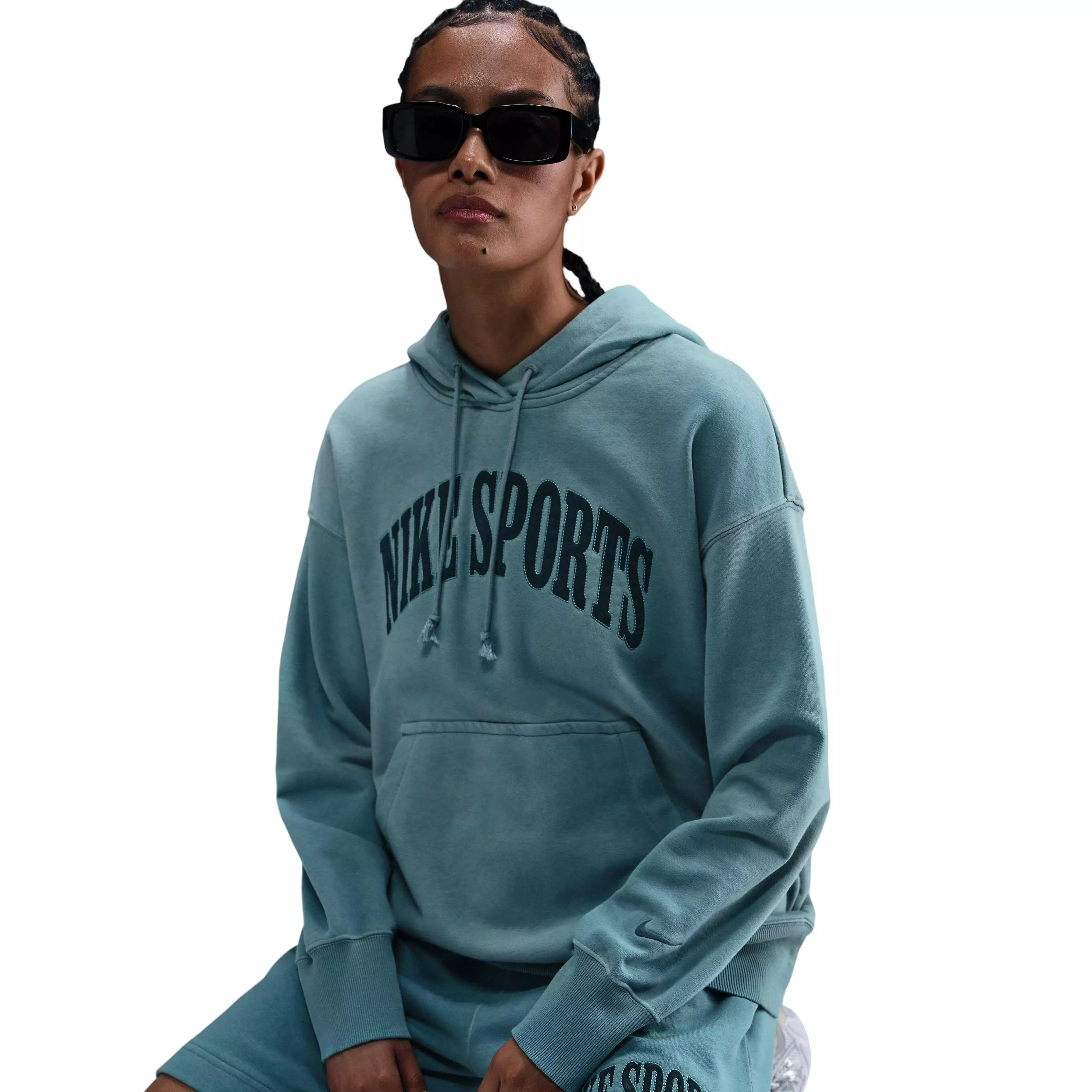 Nike Women's Sportswear Phoenix Fleece Oversized French Terry Hoodie - BLUE