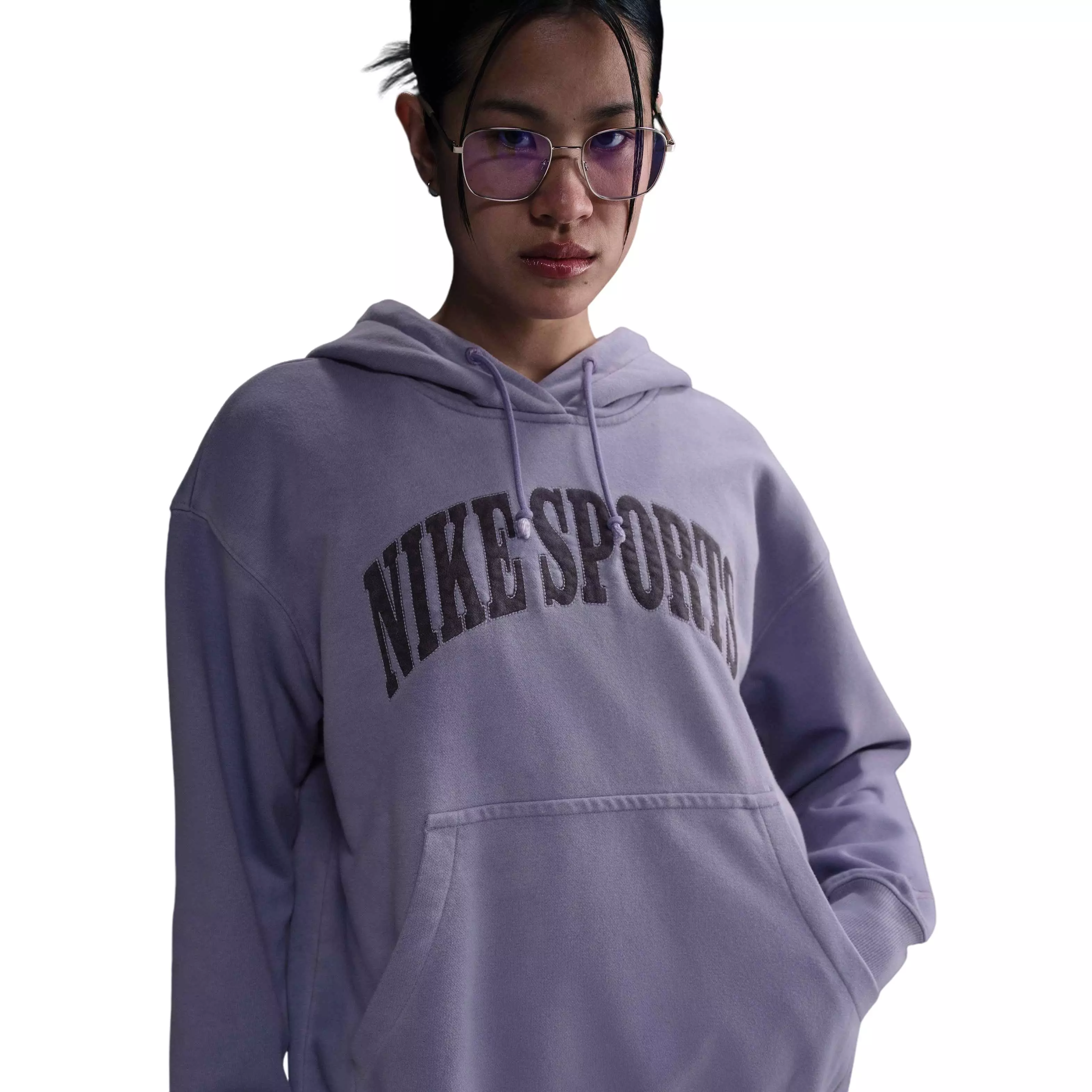 Nike Women's Sportswear Phoenix Fleece Oversized French Terry Hoodie - PURPLE