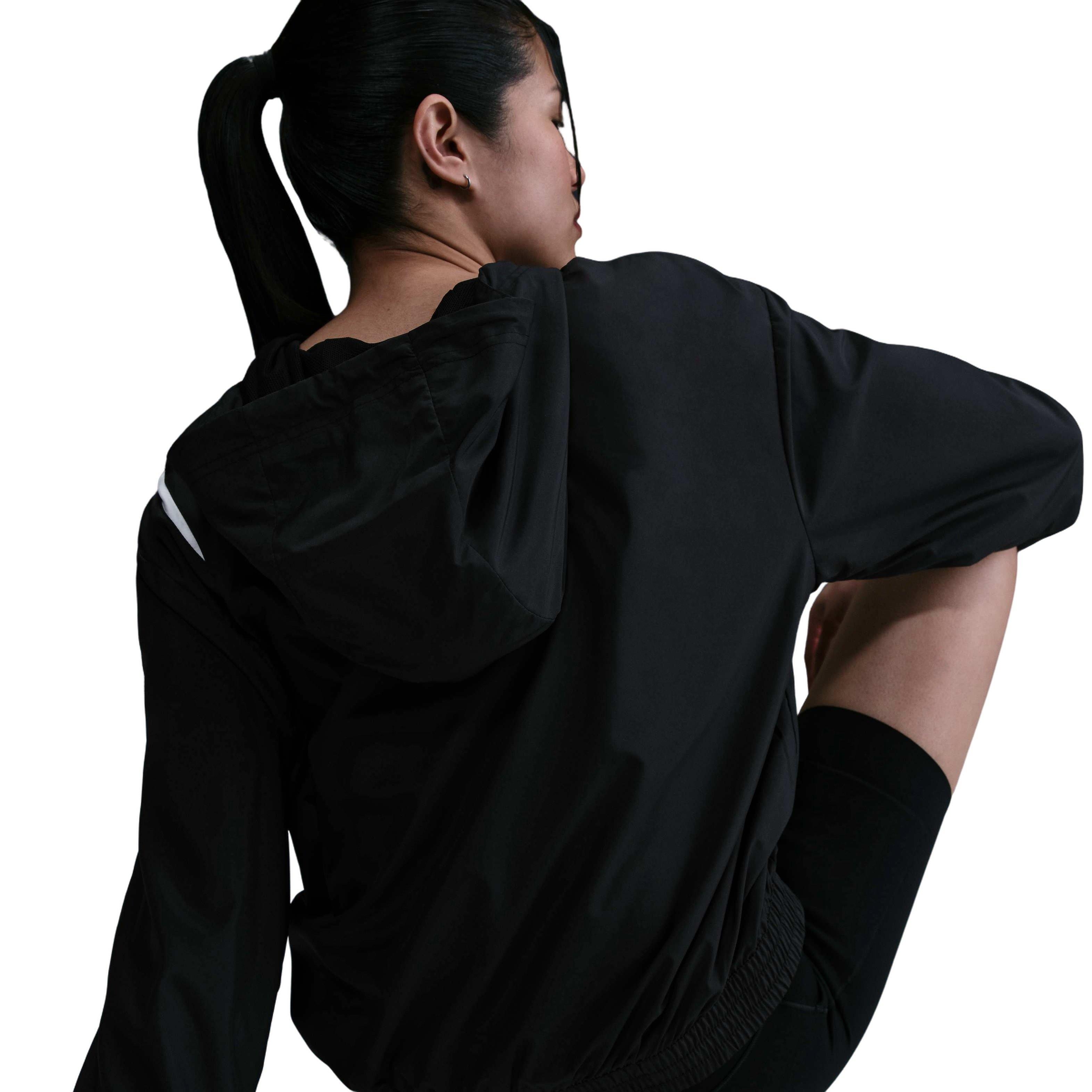 Nike Women's Sportswear Classic Loose UV Protection Full-Zip Logo Jacket -Black - BLACK Thumbnail View 2