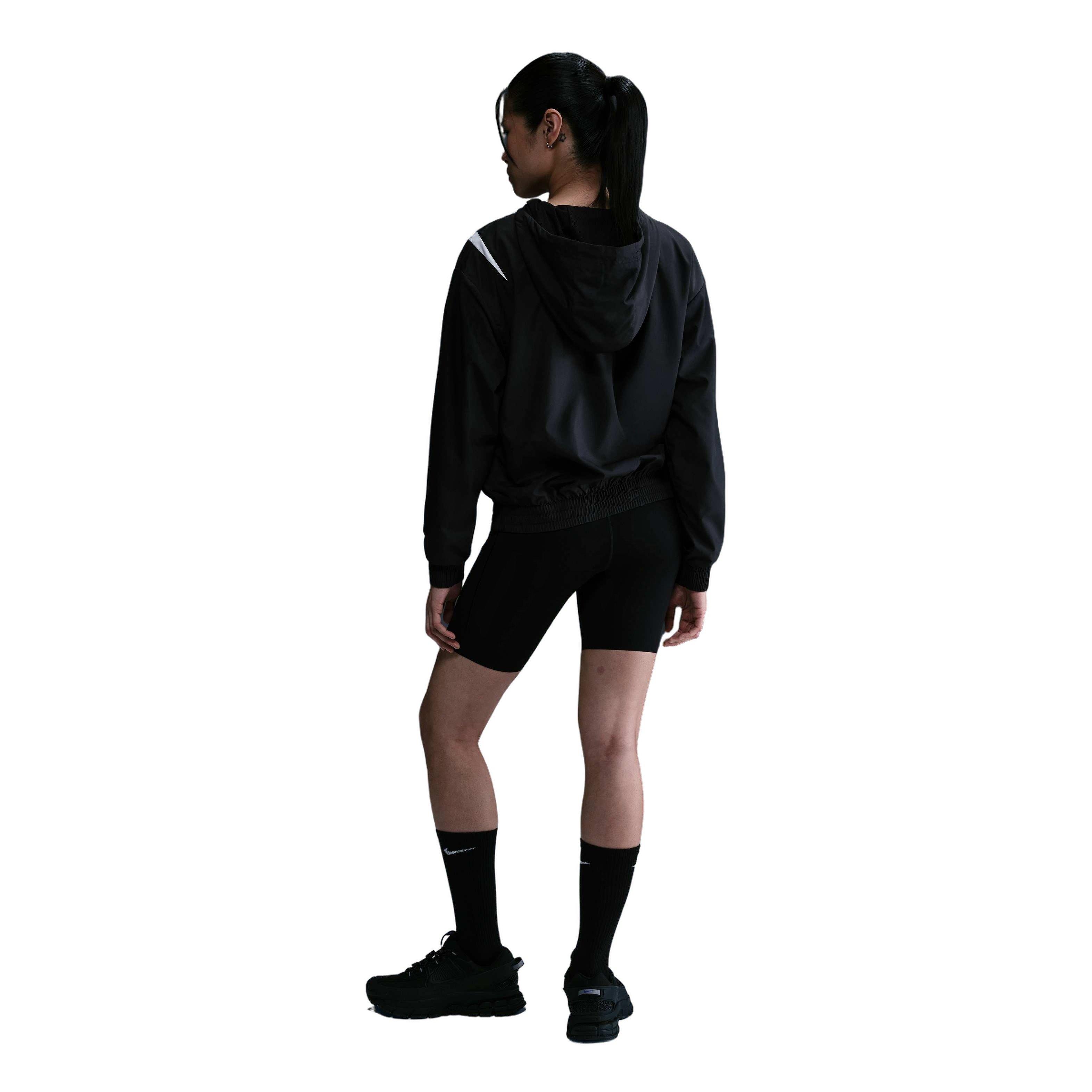 Nike Women's Sportswear Classic Loose UV Protection Full-Zip Logo Jacket -Black - BLACK Thumbnail View 5