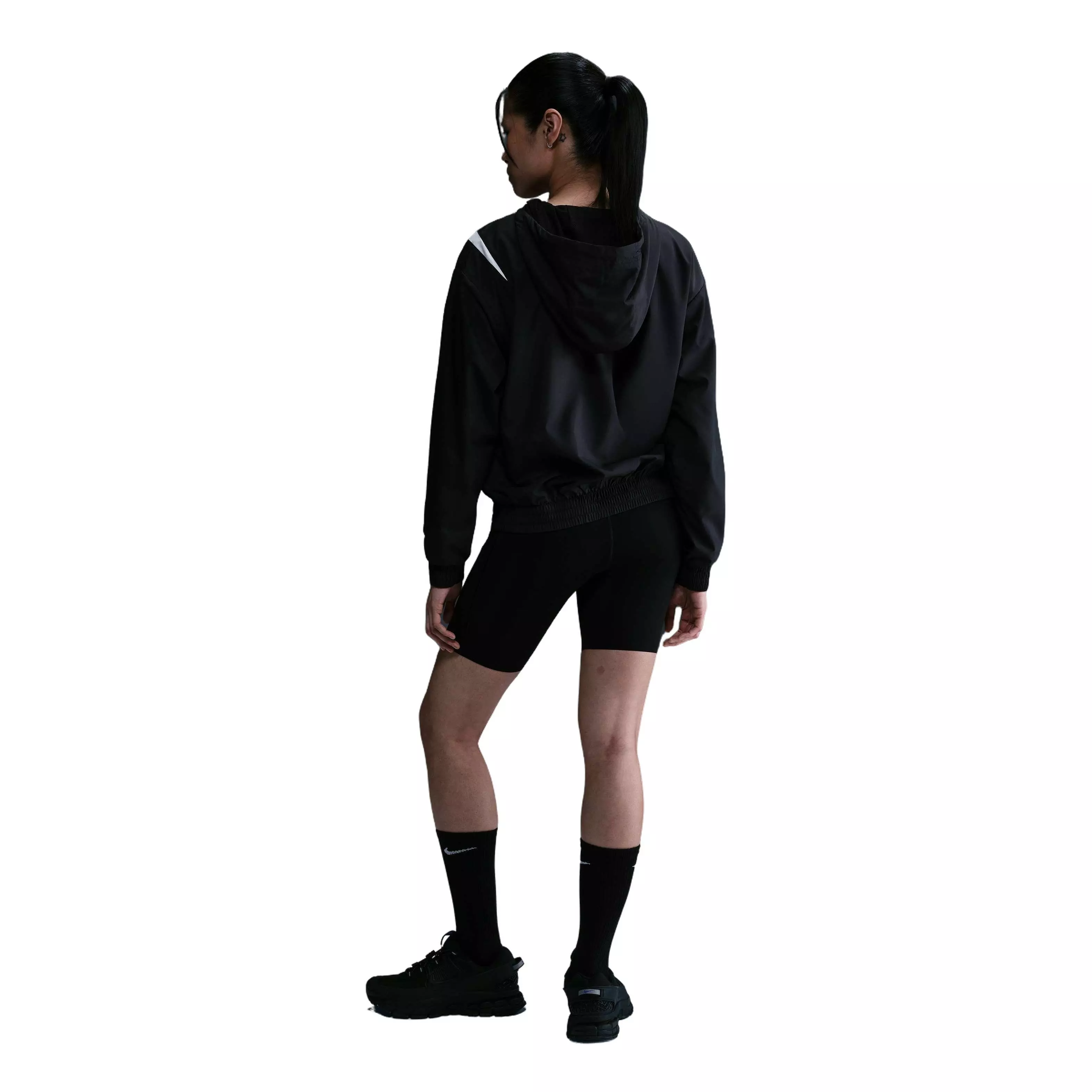 Nike Women's Sportswear Classic Loose UV Protection Full-Zip Logo Jacket -Black - BLACK