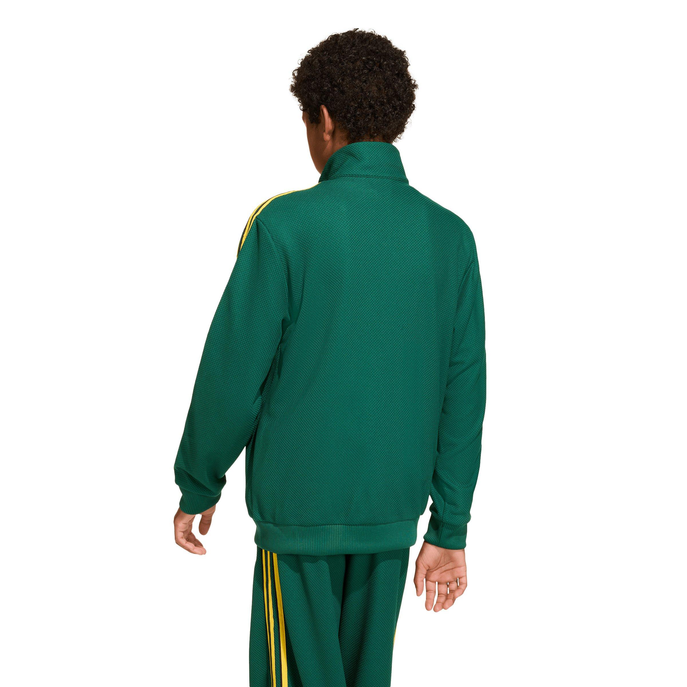 adidas Originals Big Boys' Firebird Loose Double Knit Track Top - Green - GREEN Thumbnail View 2