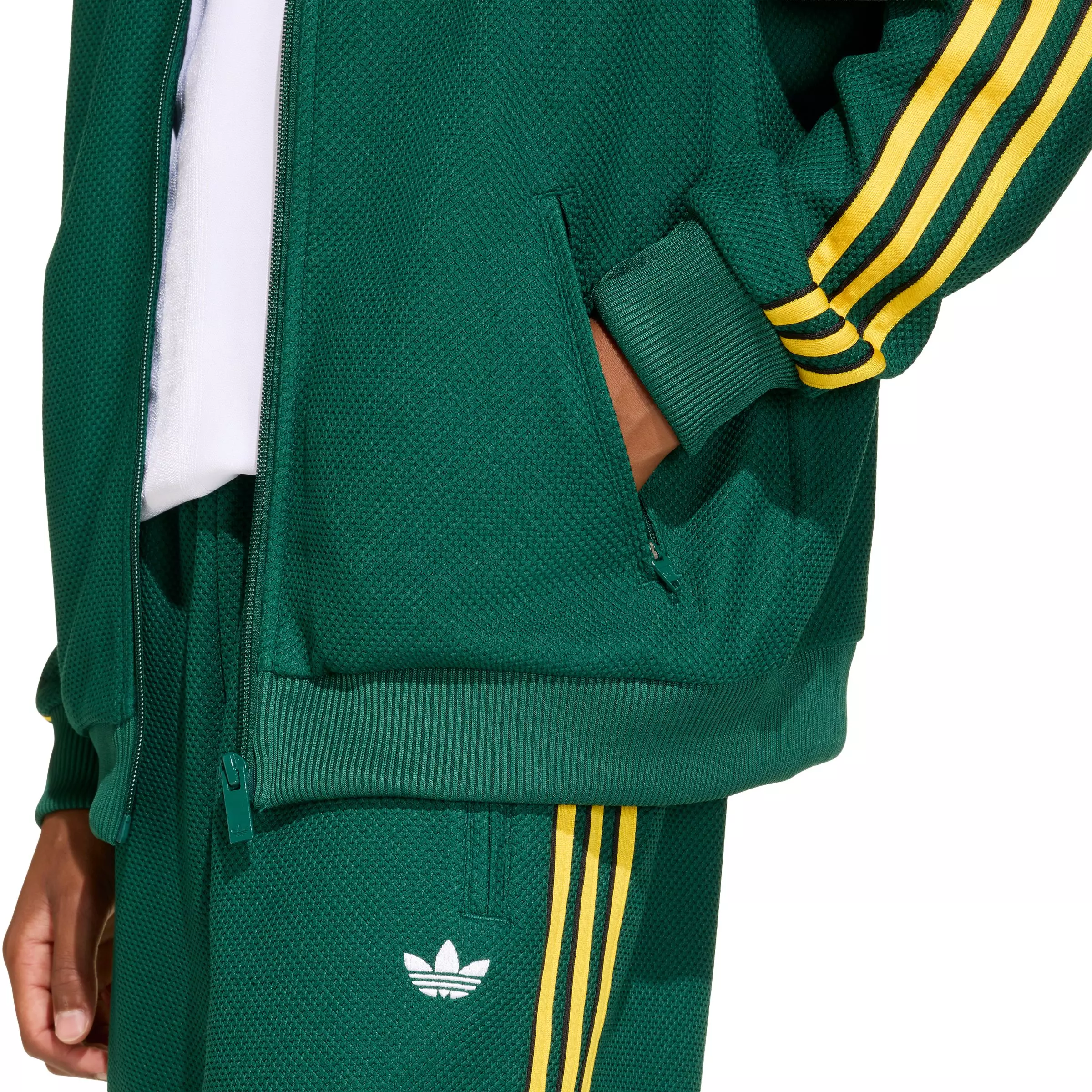 adidas Originals Big Boys' Firebird Loose Double Knit Track Top - Green - GREEN