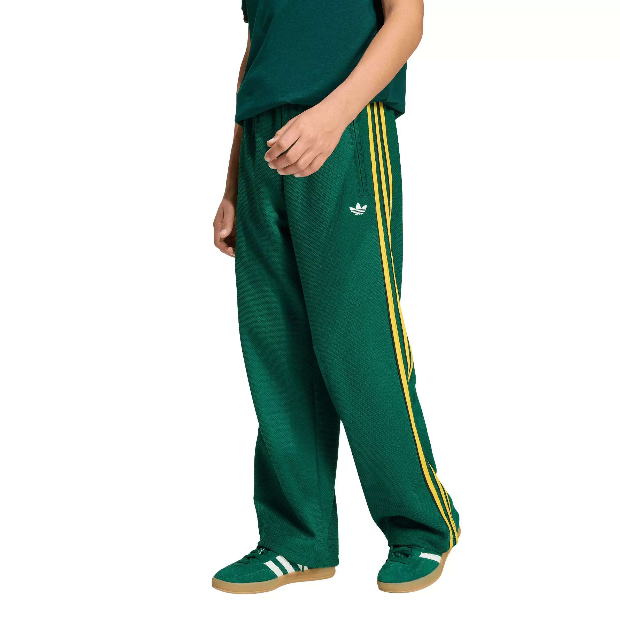 adidas Originals Big Boys' Firebird Loose Double Knit Tracksuit Bottoms - Green - GREEN