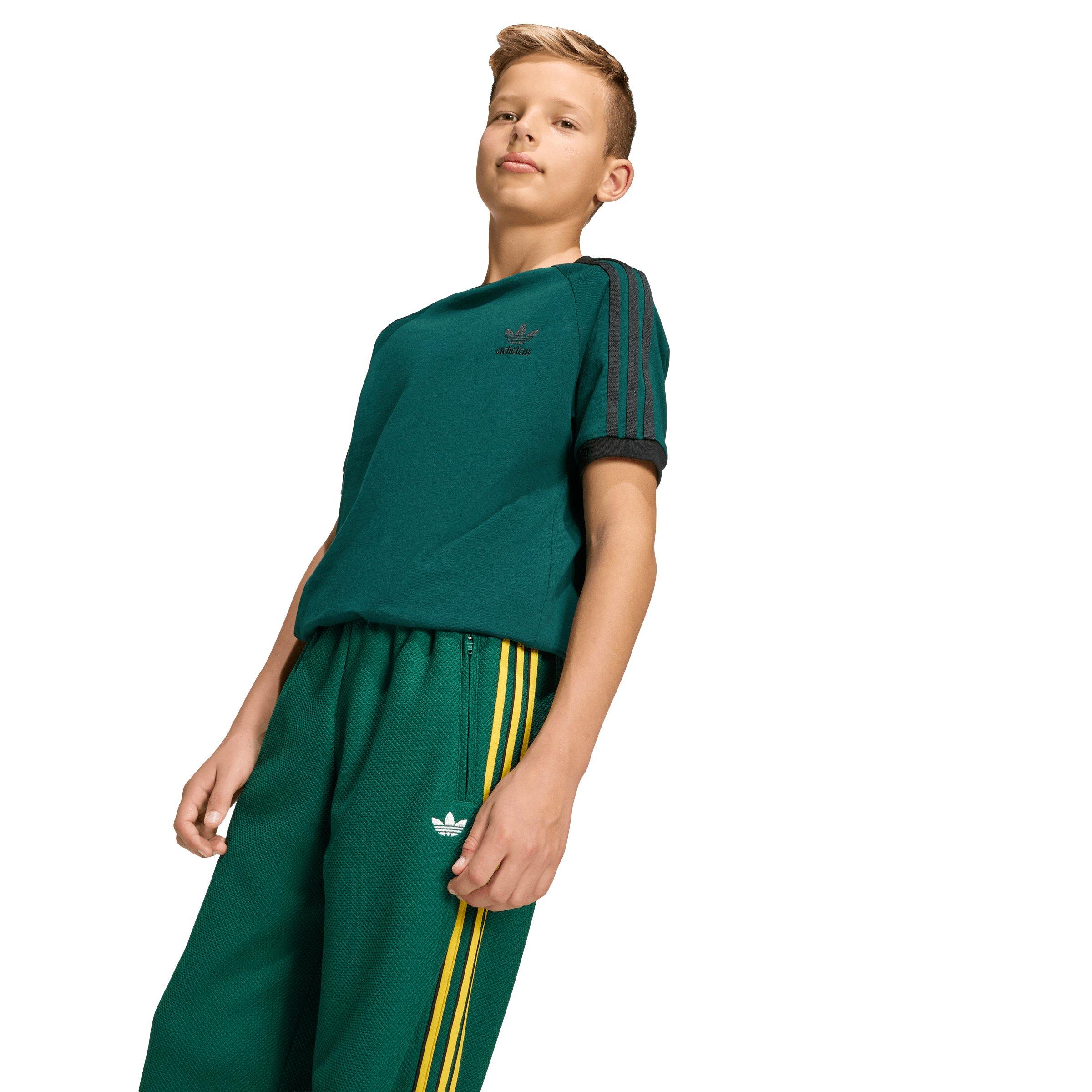adidas Originals Big Boys' Firebird Loose Double Knit Tracksuit Bottoms - Green - GREEN Thumbnail View 4
