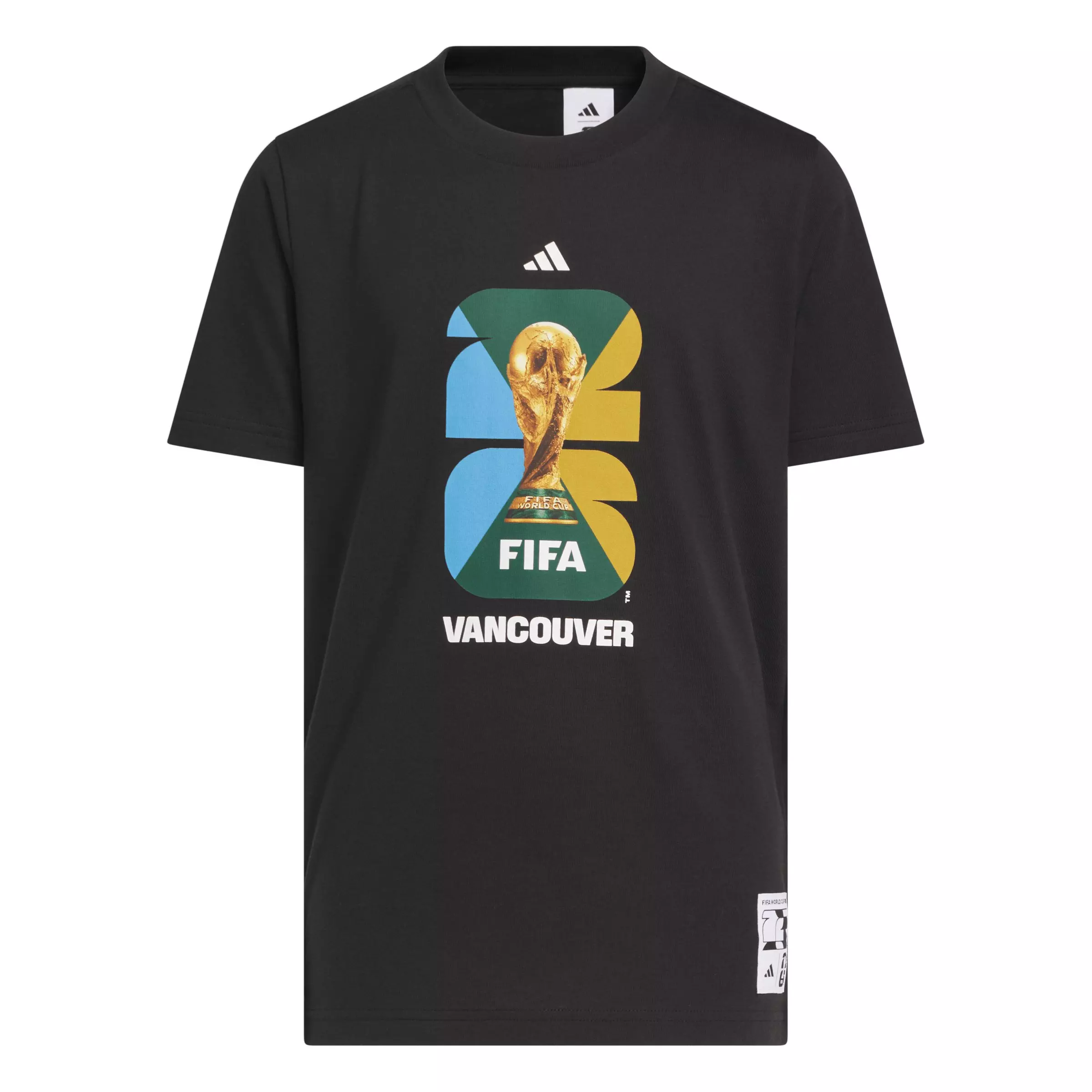 adidas Big Kids' FIFA World Cup 26 Host City Vancouver BC Graphic T-Shirt - Black - BLACK