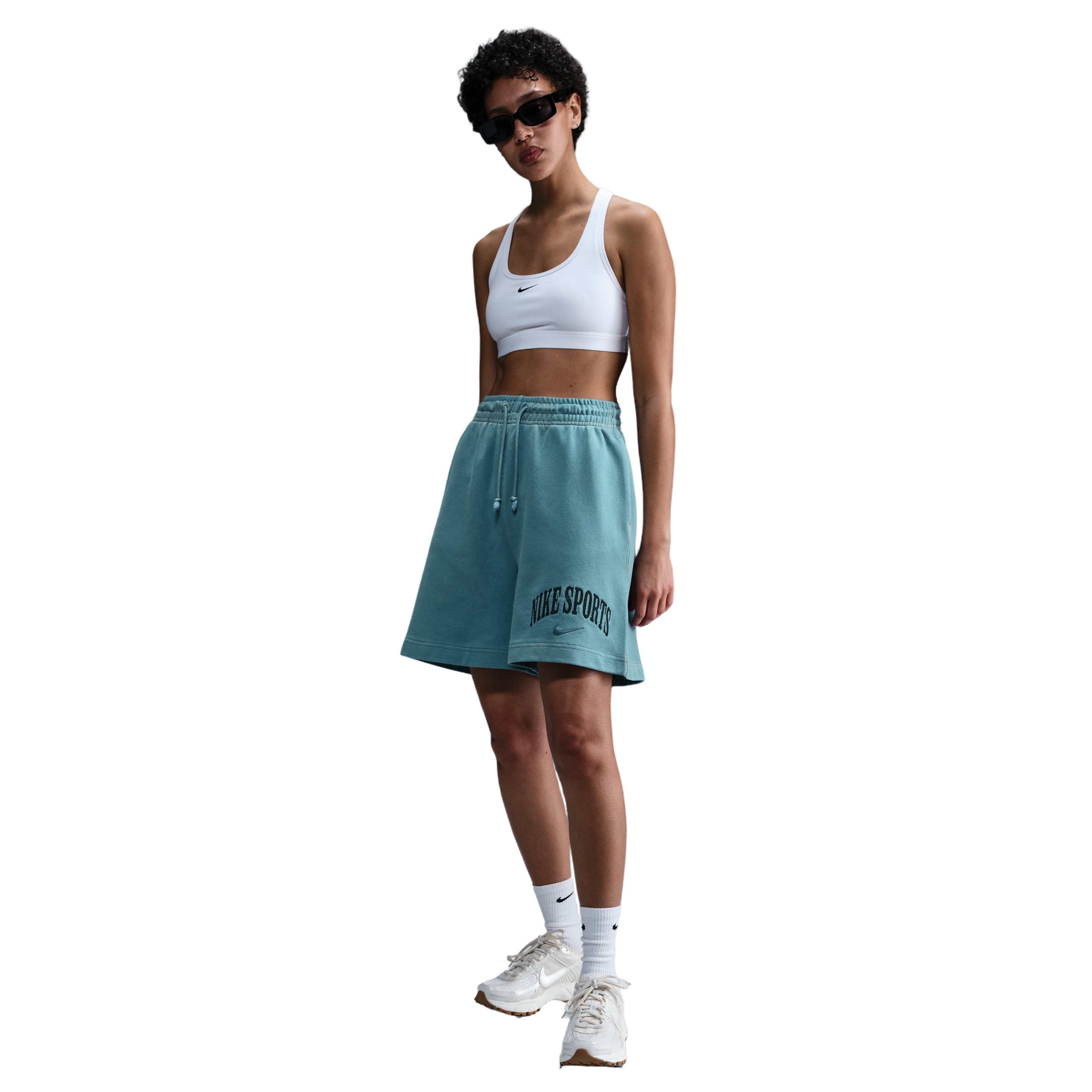 Nike Women's Sportswear High-Waisted 6' Phoenix Fleece French Terry Shorts - BLUE Thumbnail View 1