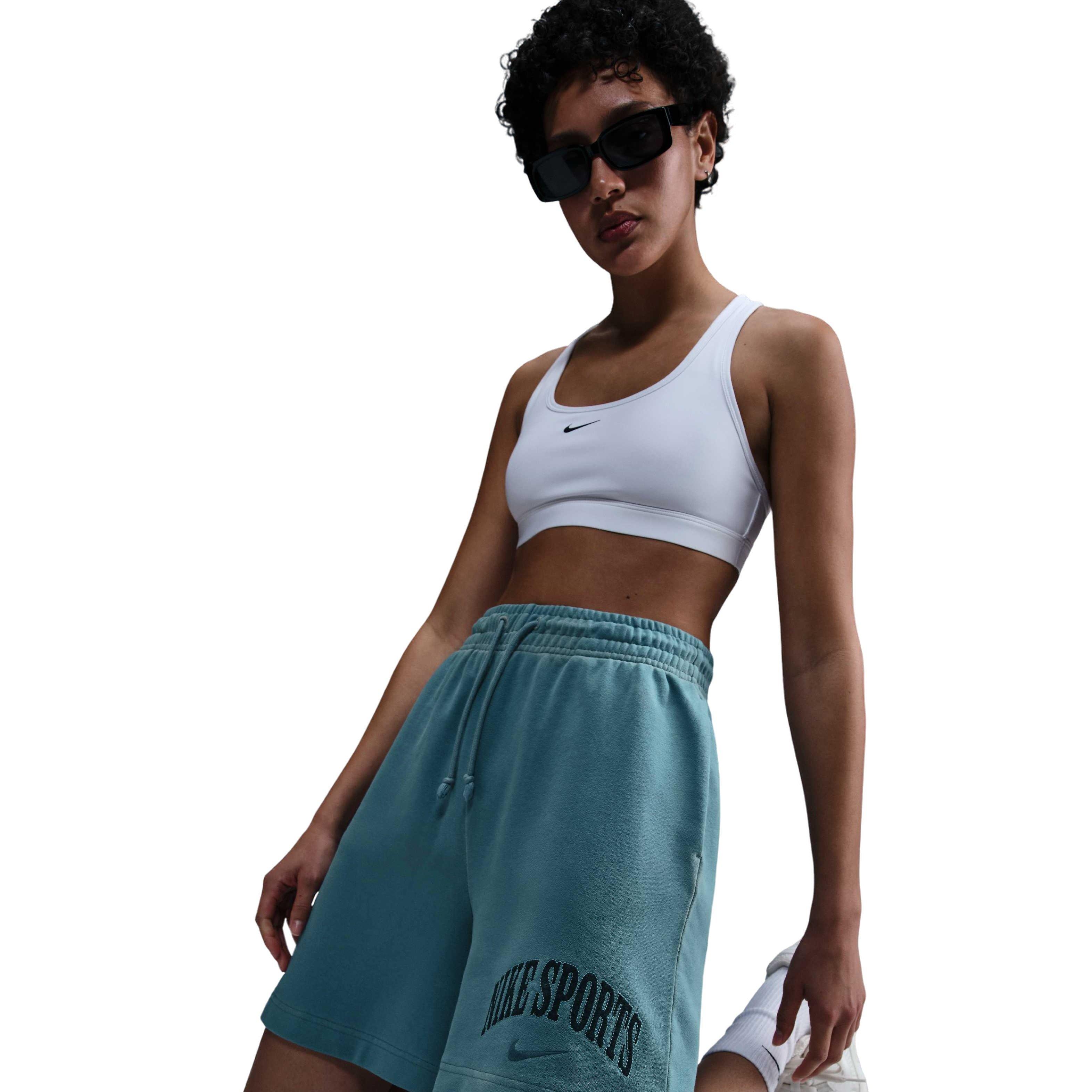 Nike Women's Sportswear High-Waisted 6' Phoenix Fleece French Terry Shorts - BLUE Thumbnail View 5