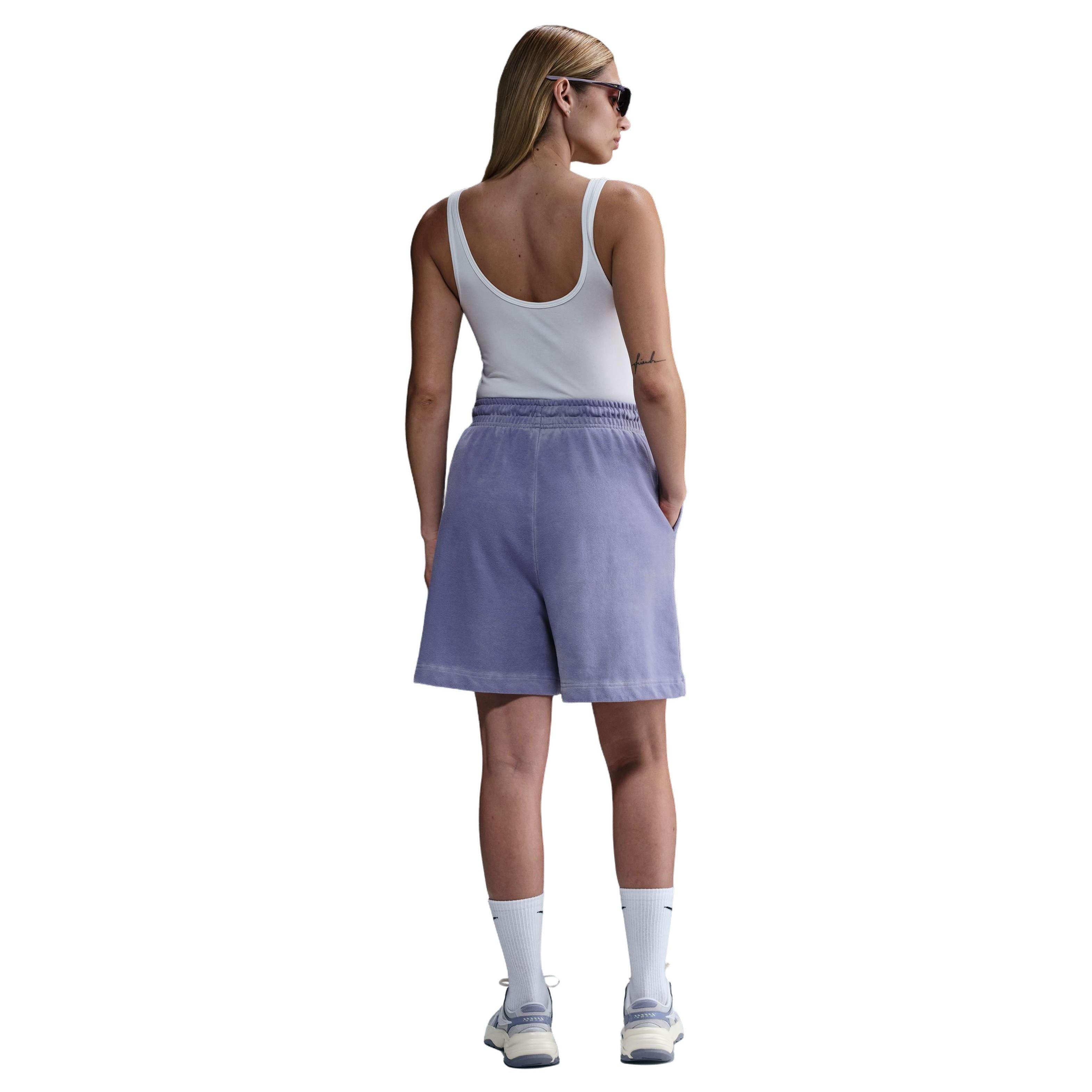 Nike Women's Sportswear High-Waisted 6' Phoenix Fleece French Terry Shorts - PURPLE Thumbnail View 2