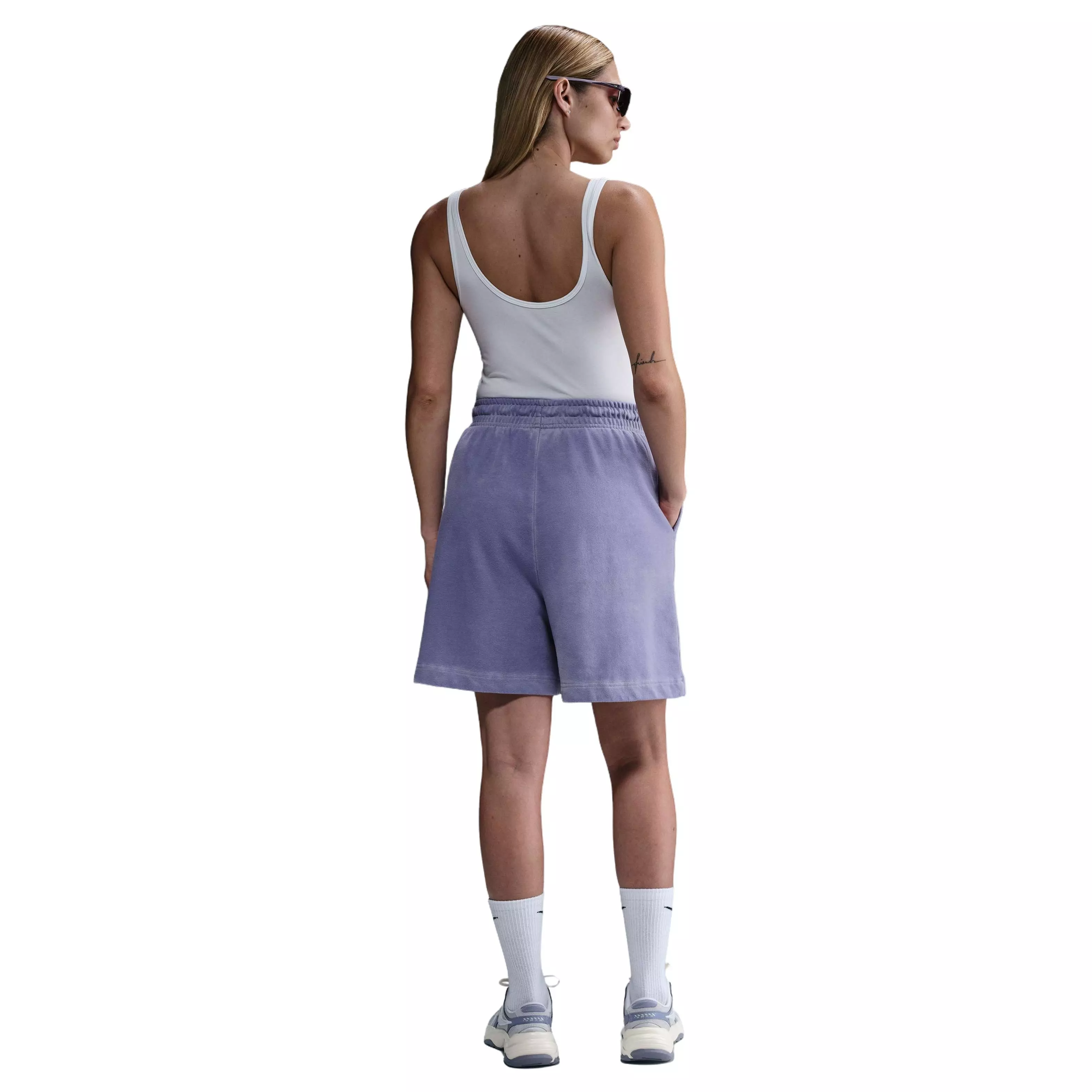 Nike Women's Sportswear High-Waisted 6' Phoenix Fleece French Terry Shorts - PURPLE