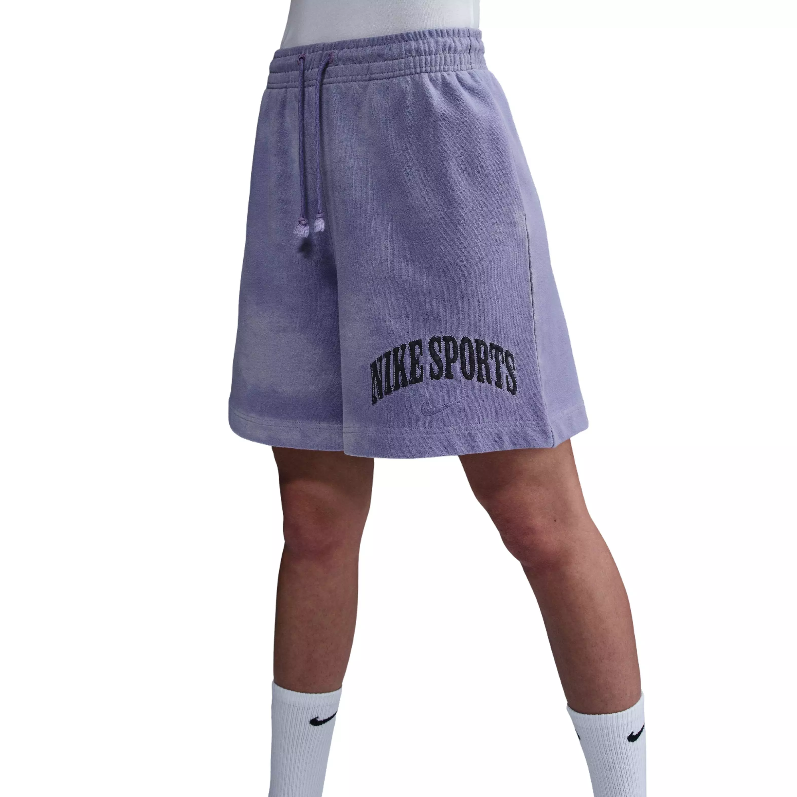 Nike Women's Sportswear High-Waisted 6' Phoenix Fleece French Terry Shorts - PURPLE