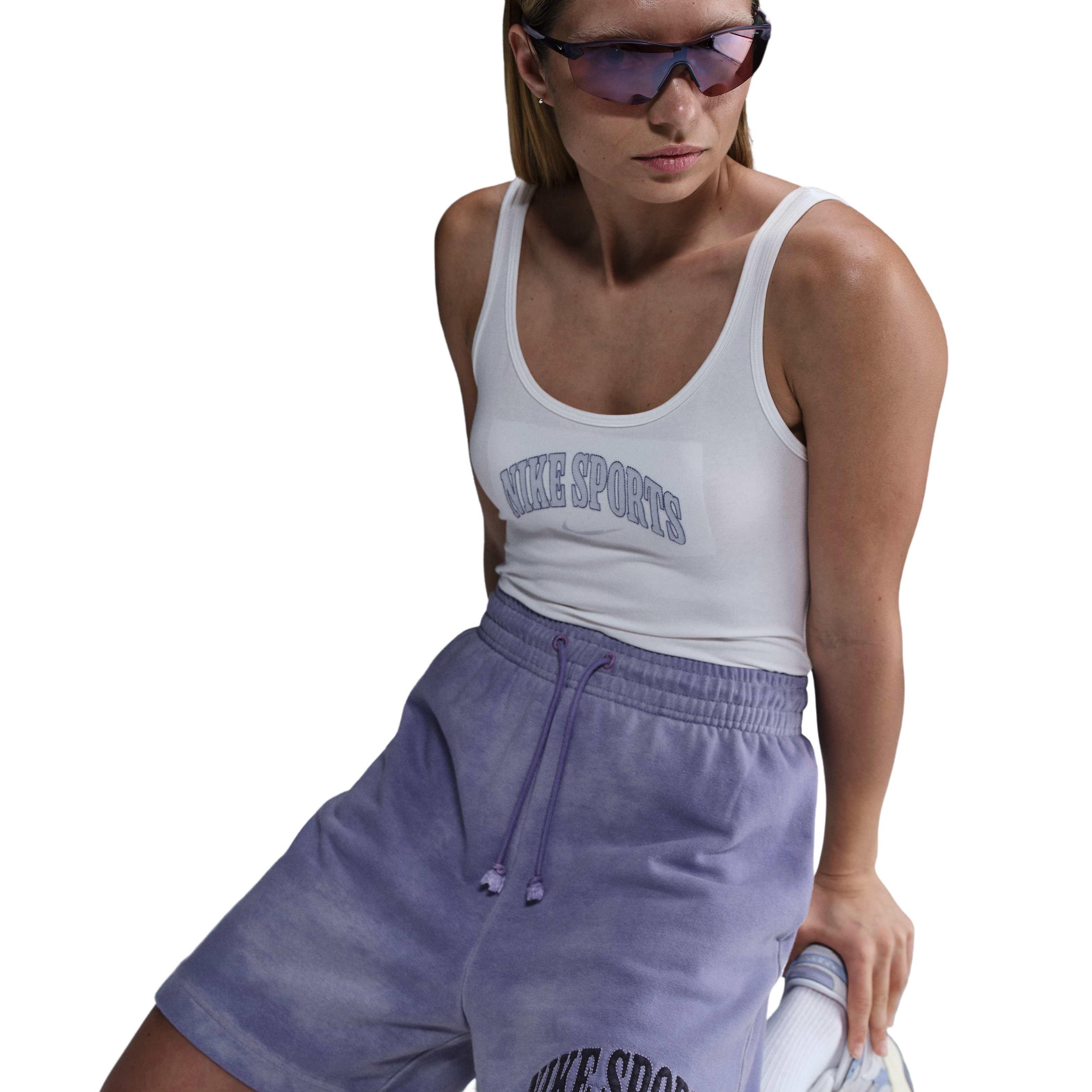 Nike Women's Sportswear High-Waisted 6' Phoenix Fleece French Terry Shorts - PURPLE Thumbnail View 4