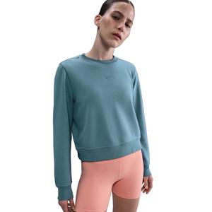 Nike Women's One Dri-FIT Crew-Neck LBR French Terry Sweatshirt -Blue