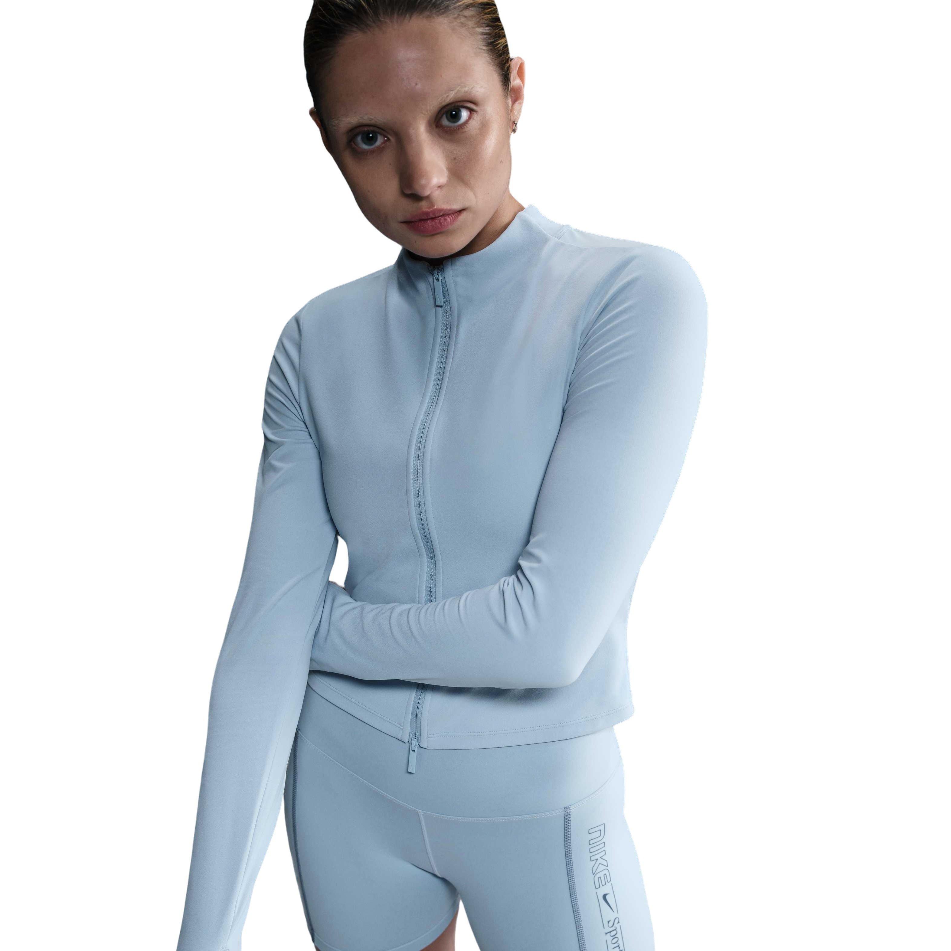 Nike Women's InfinaSoft Dri-FIT Full-Zip Long-Sleeve Top -Blue - BLUE Thumbnail View 3