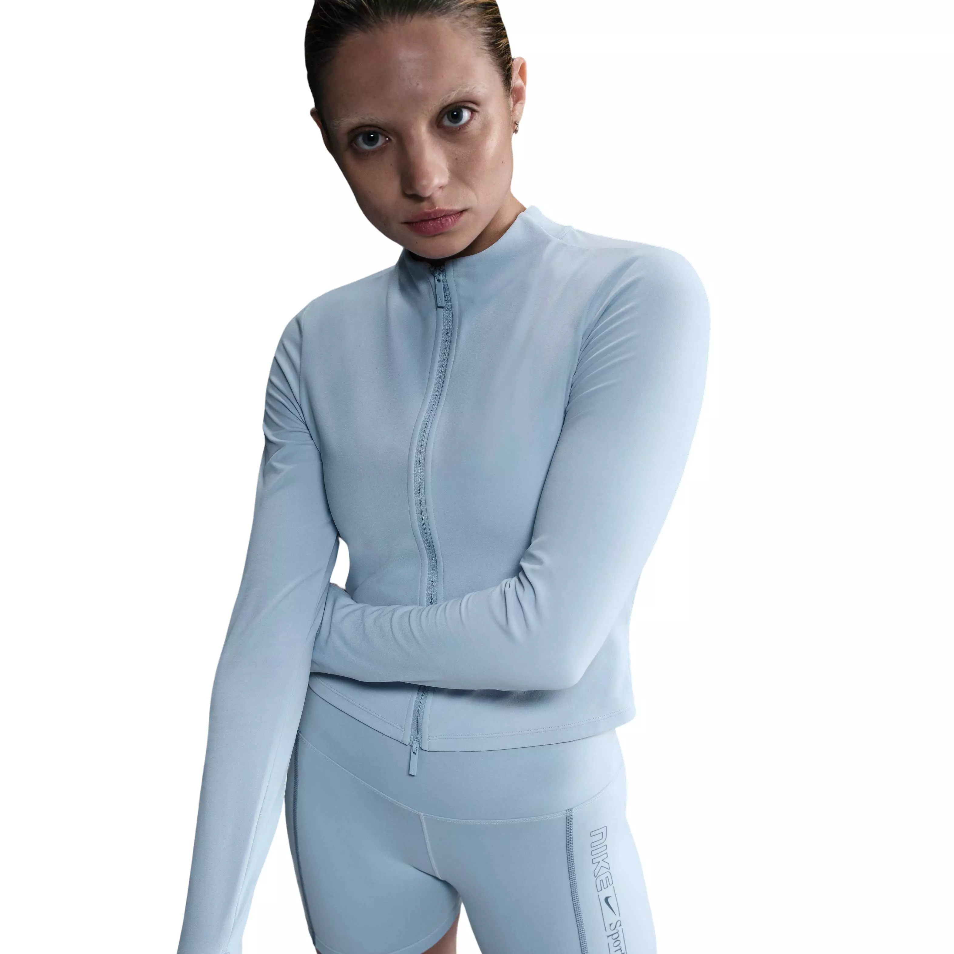 Nike Women's InfinaSoft Dri-FIT Full-Zip Long-Sleeve Top -Blue - BLUE