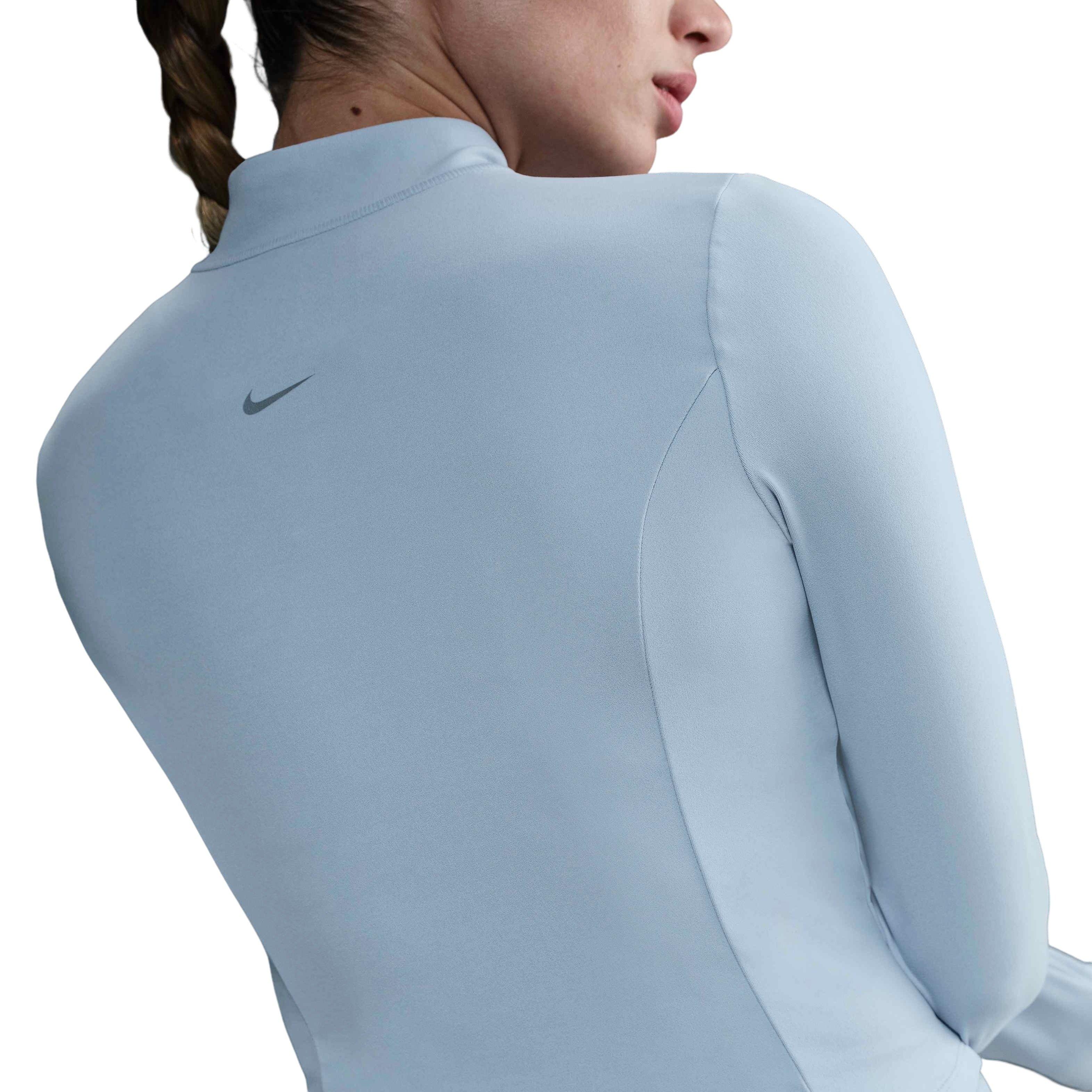 Nike Women's InfinaSoft Dri-FIT Full-Zip Long-Sleeve Top -Blue - BLUE Thumbnail View 4