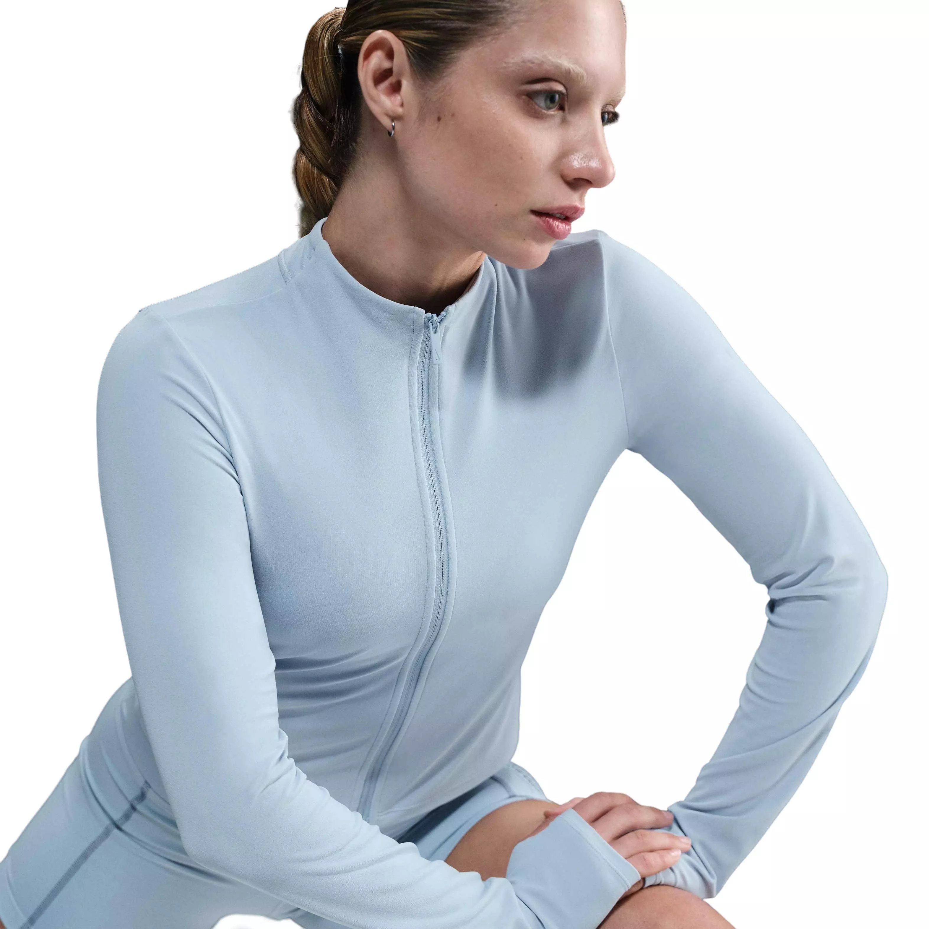 Nike Women's InfinaSoft Dri-FIT Full-Zip Long-Sleeve Top -Blue - BLUE