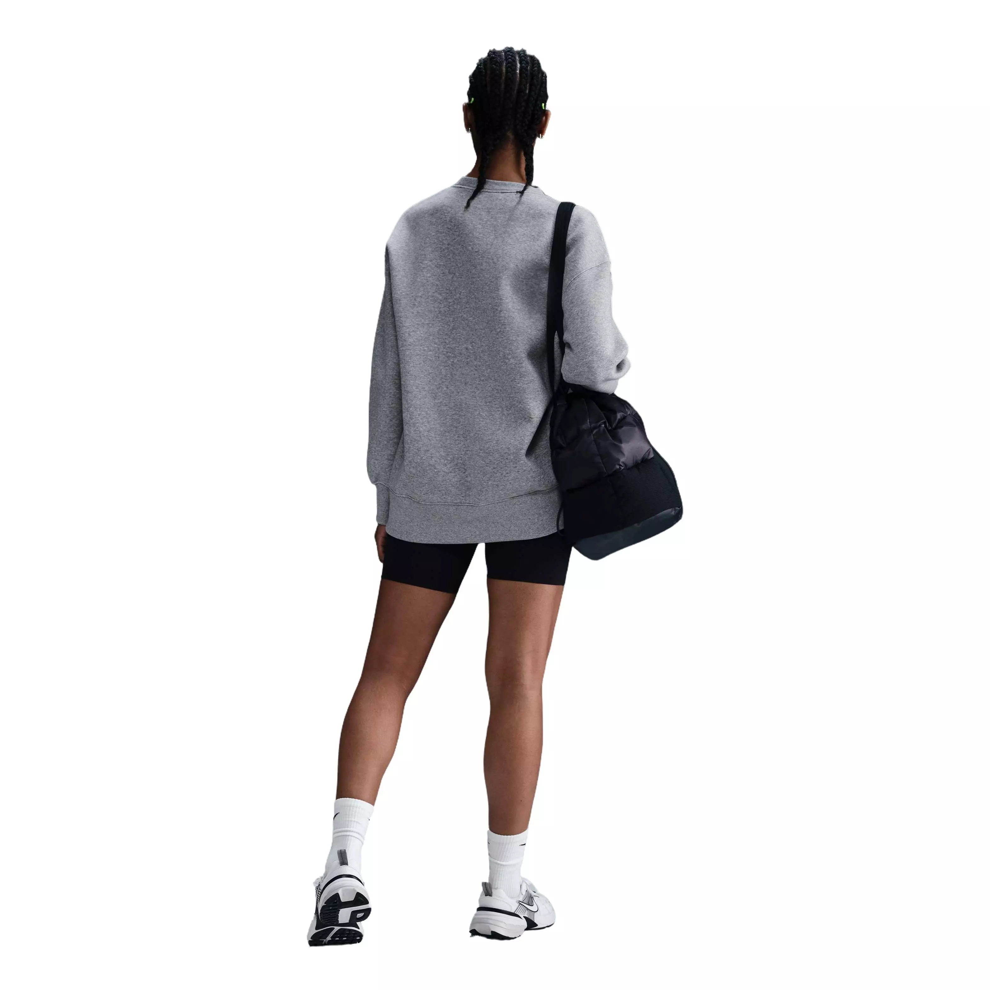 Nike Women's Sportswear Phoenix Fleece Oversized Crew-Neck Sweatshirt - DK GREY