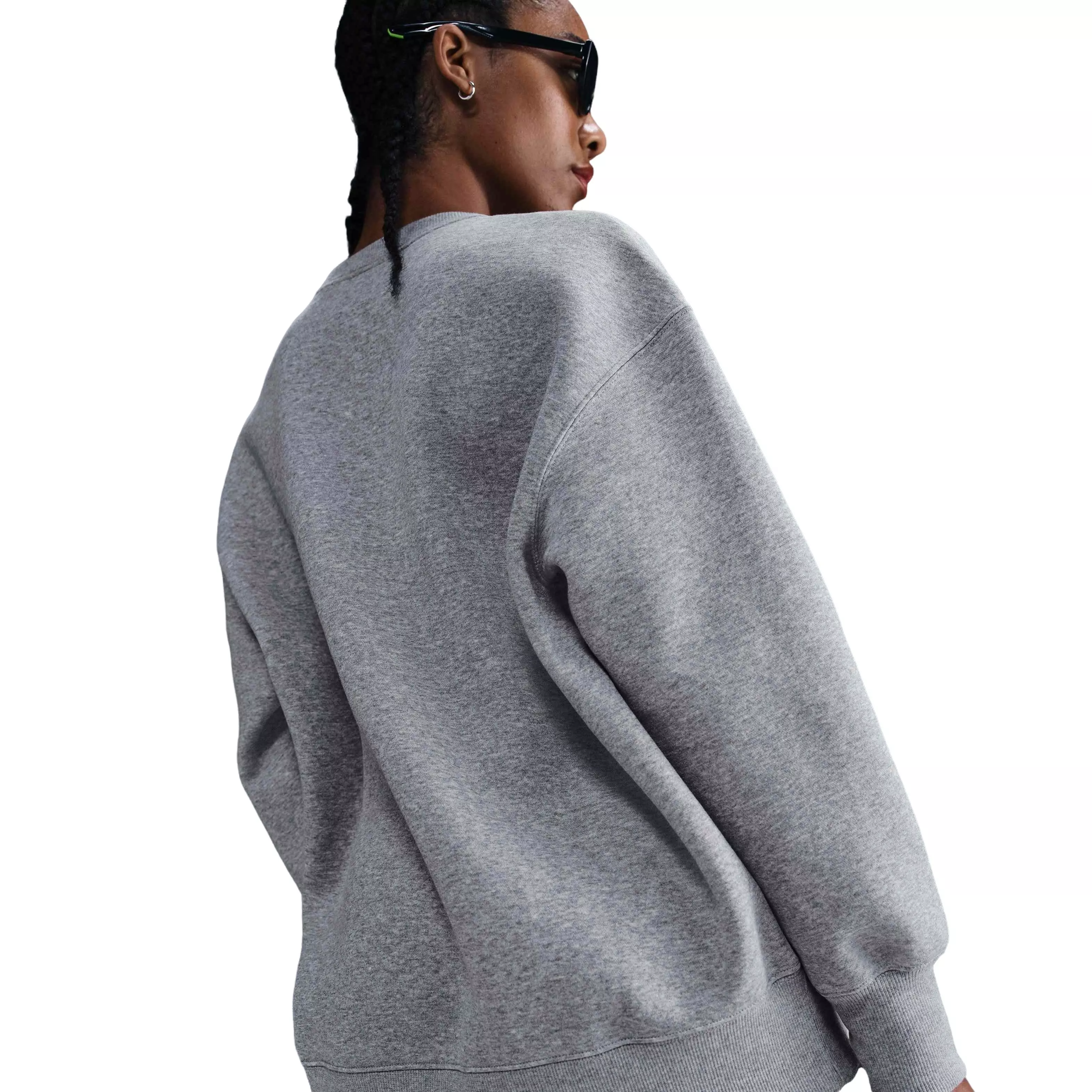 Nike Women's Sportswear Phoenix Fleece Oversized Crew-Neck Sweatshirt - DK GREY