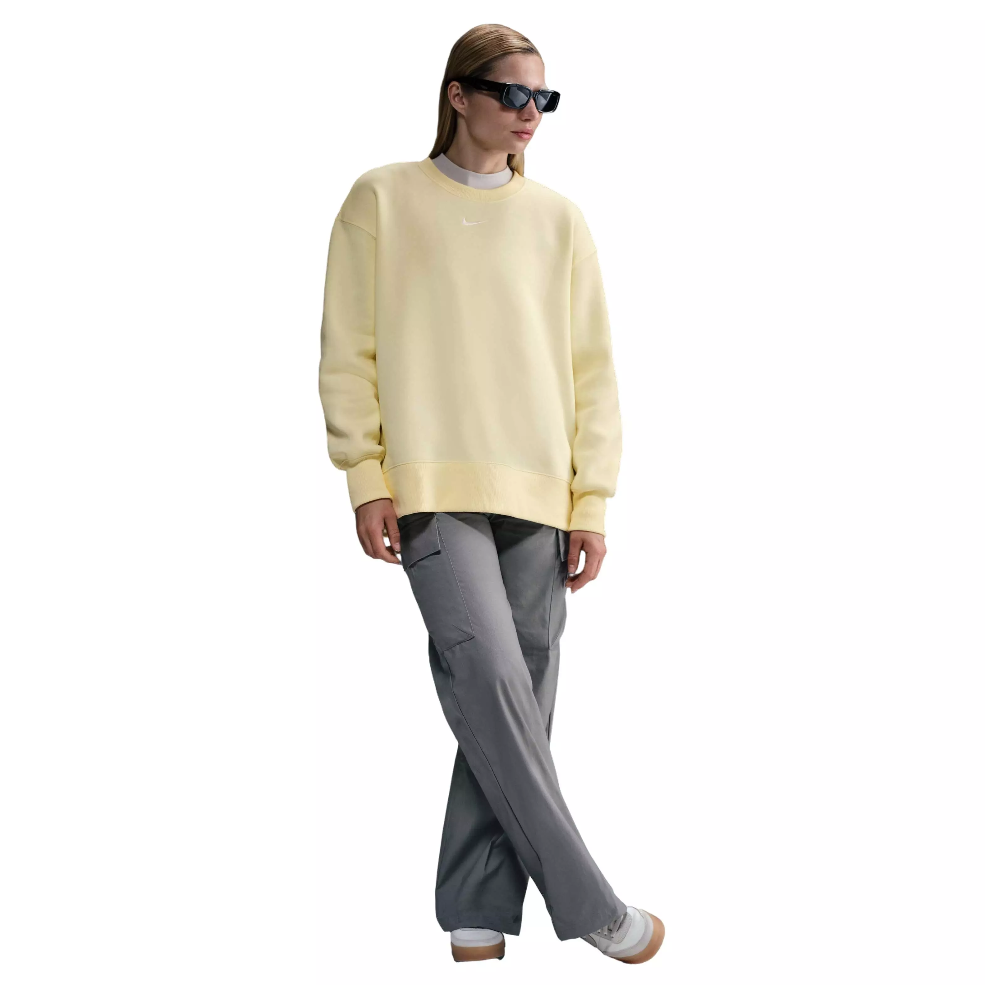 Nike Women's Sportswear Phoenix Fleece Oversized Crew-Neck Sweatshirt - BROWN
