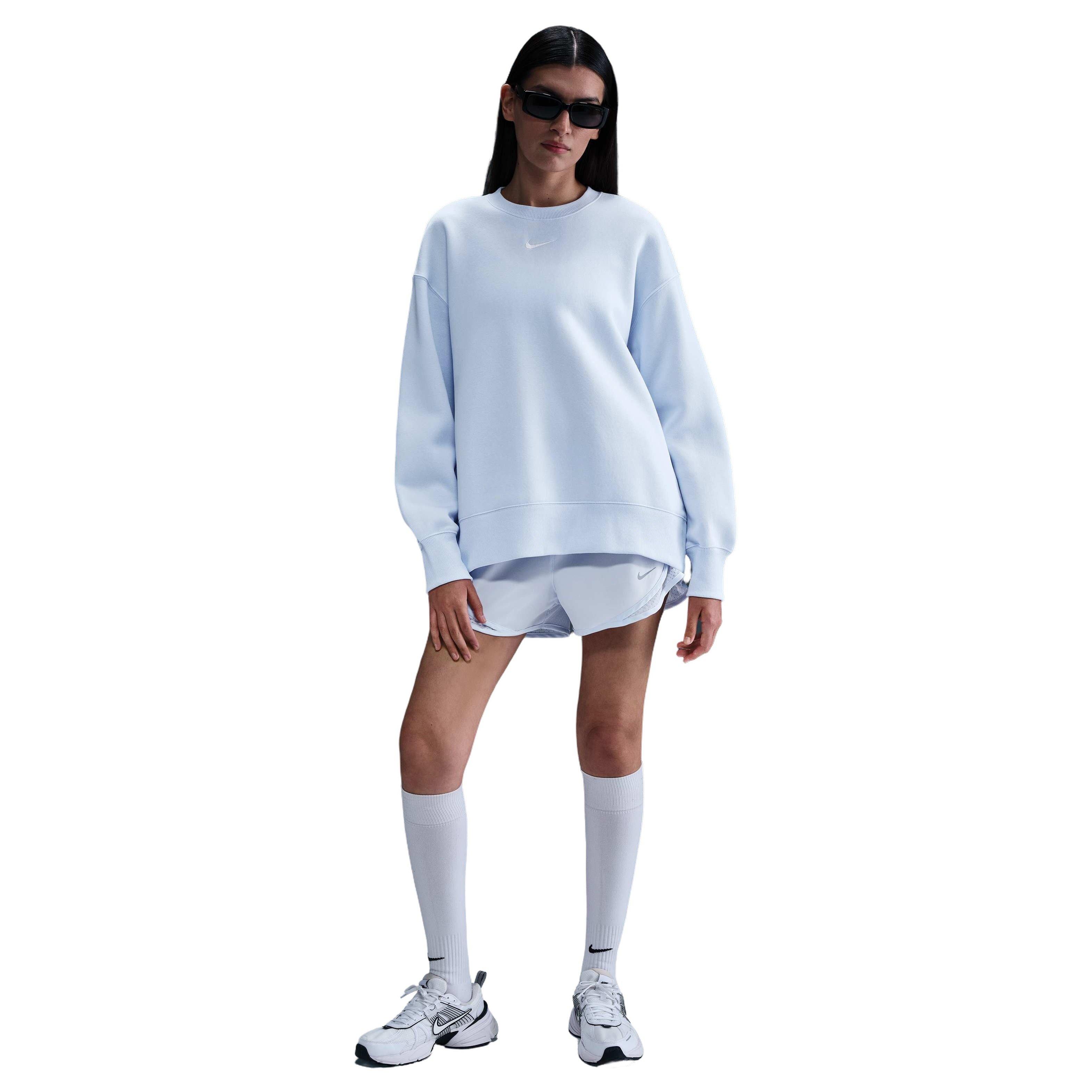 Nike Women's Sportswear Phoenix Fleece Oversized Crew-Neck Sweatshirt - BLUE Thumbnail View 1