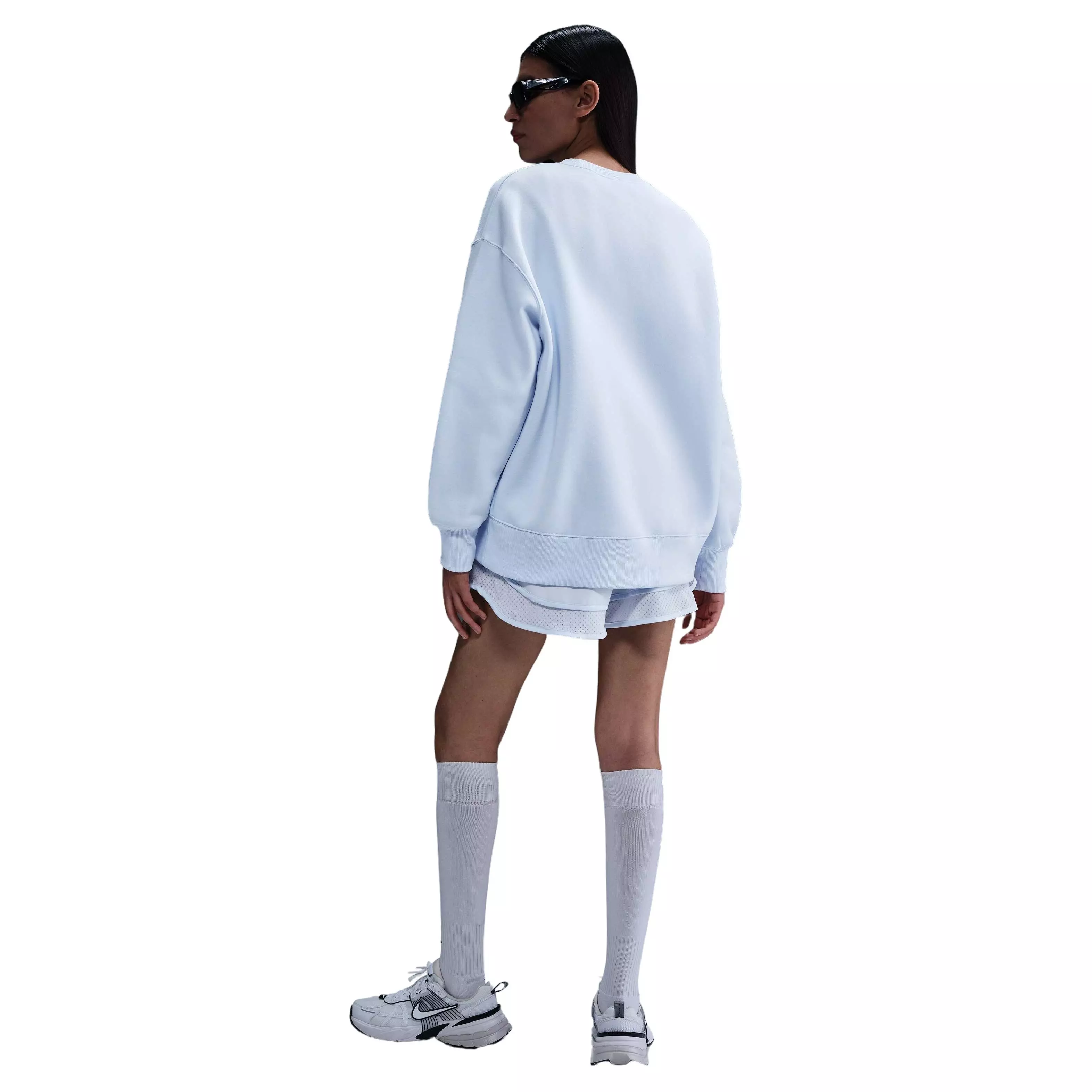 Nike Women's Sportswear Phoenix Fleece Oversized Crew-Neck Sweatshirt - BLUE