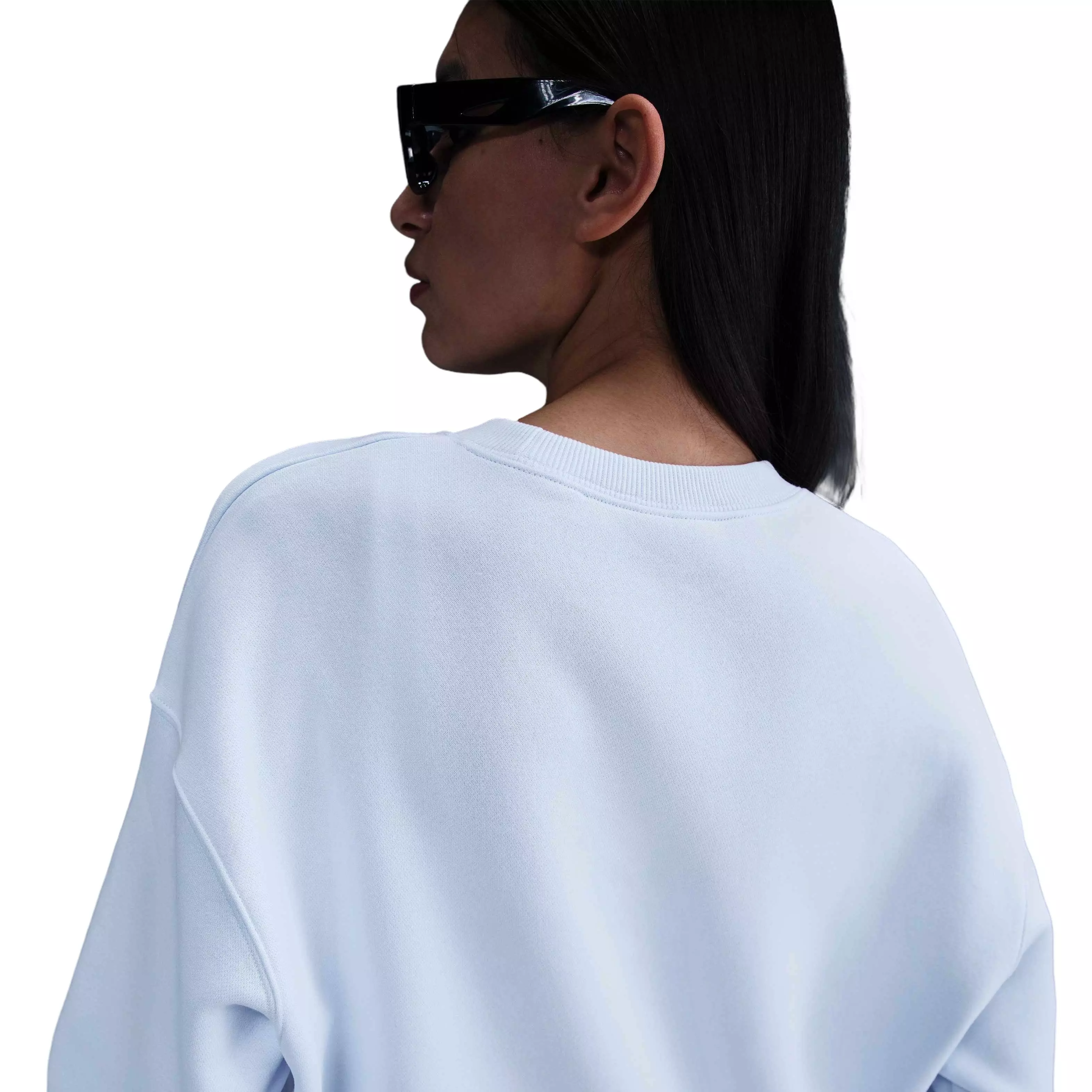 Nike Women's Sportswear Phoenix Fleece Oversized Crew-Neck Sweatshirt - BLUE