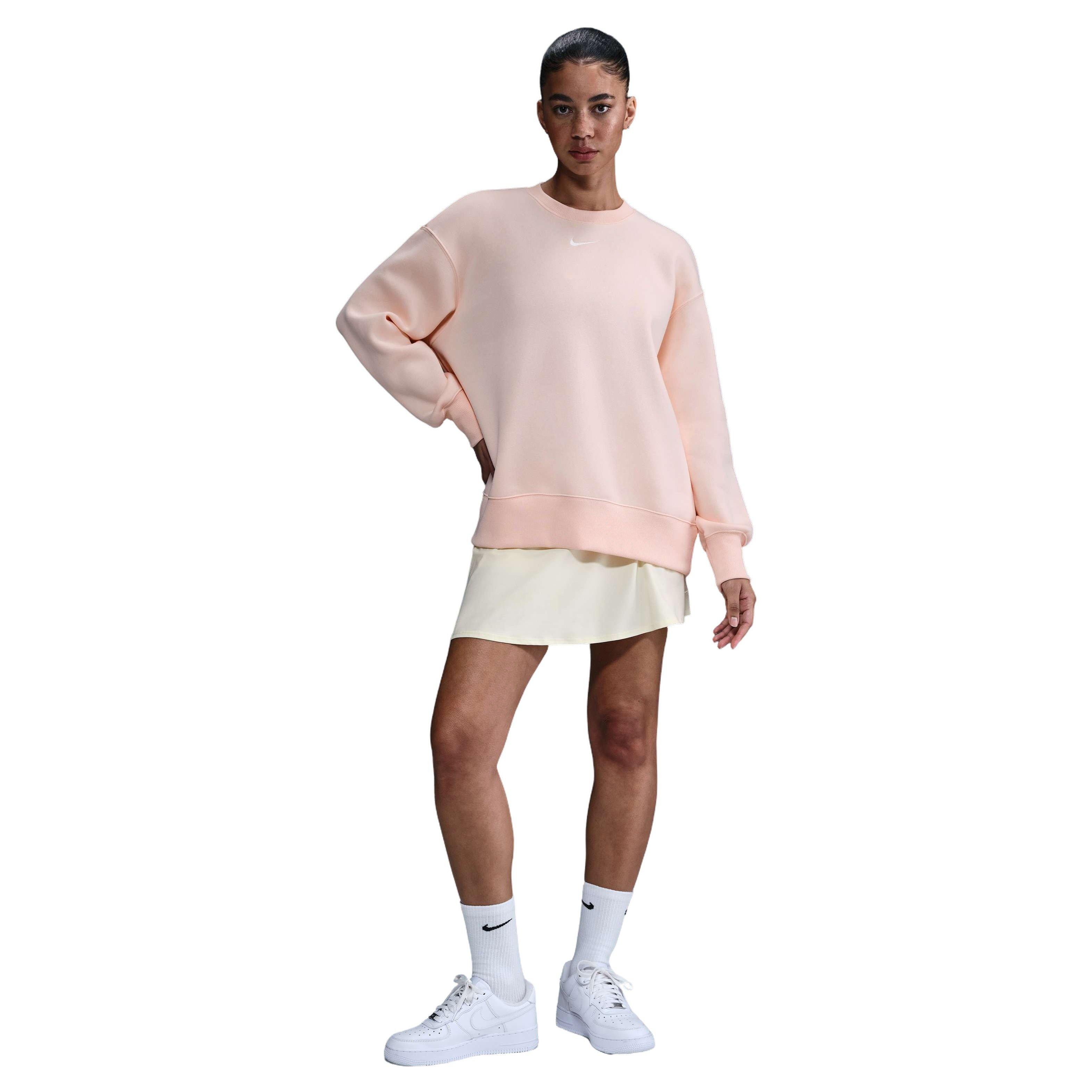 Nike Women's Sportswear Phoenix Fleece Oversized Crew-Neck Sweatshirt - PINK Thumbnail View 1
