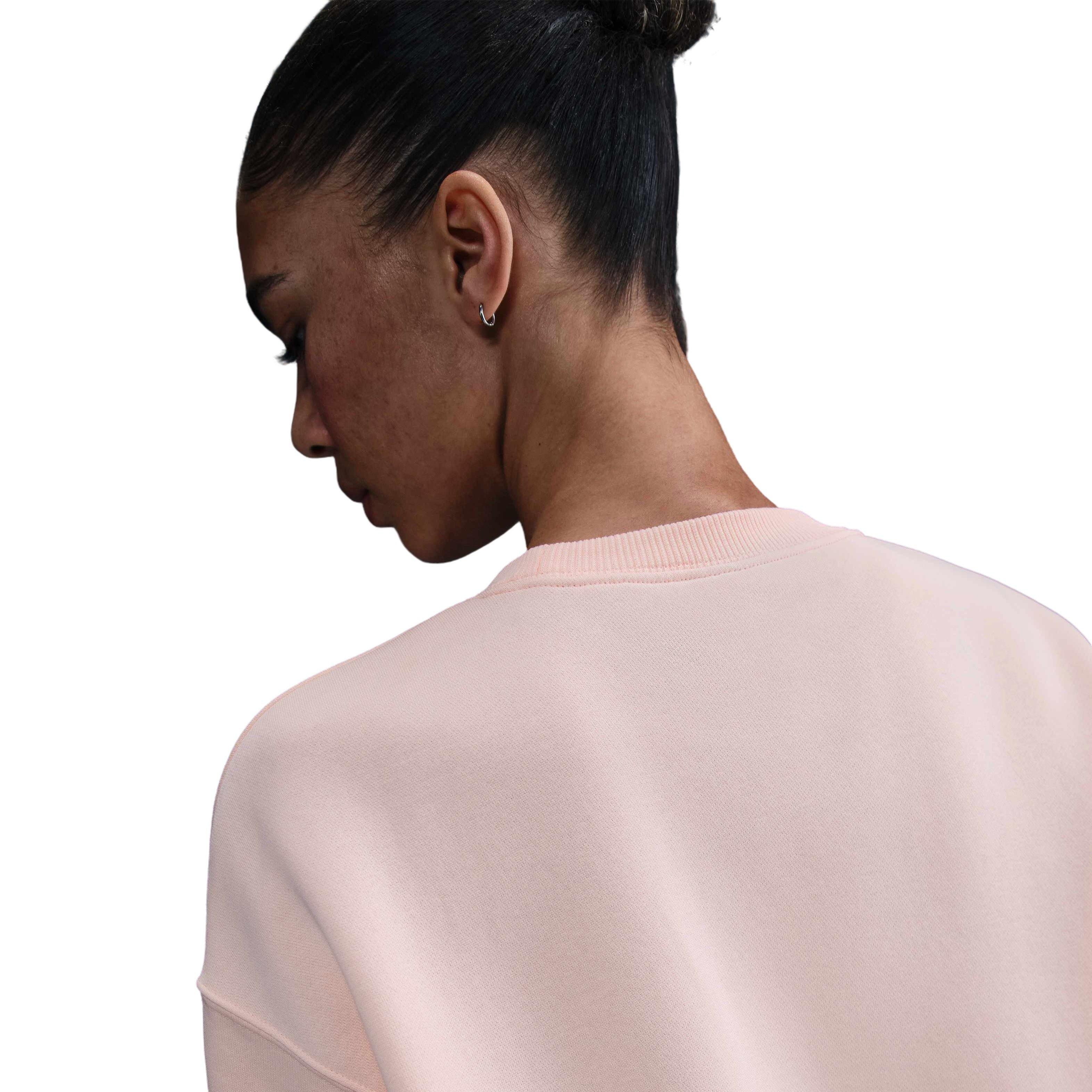 Nike Women's Sportswear Phoenix Fleece Oversized Crew-Neck Sweatshirt - PINK Thumbnail View 4