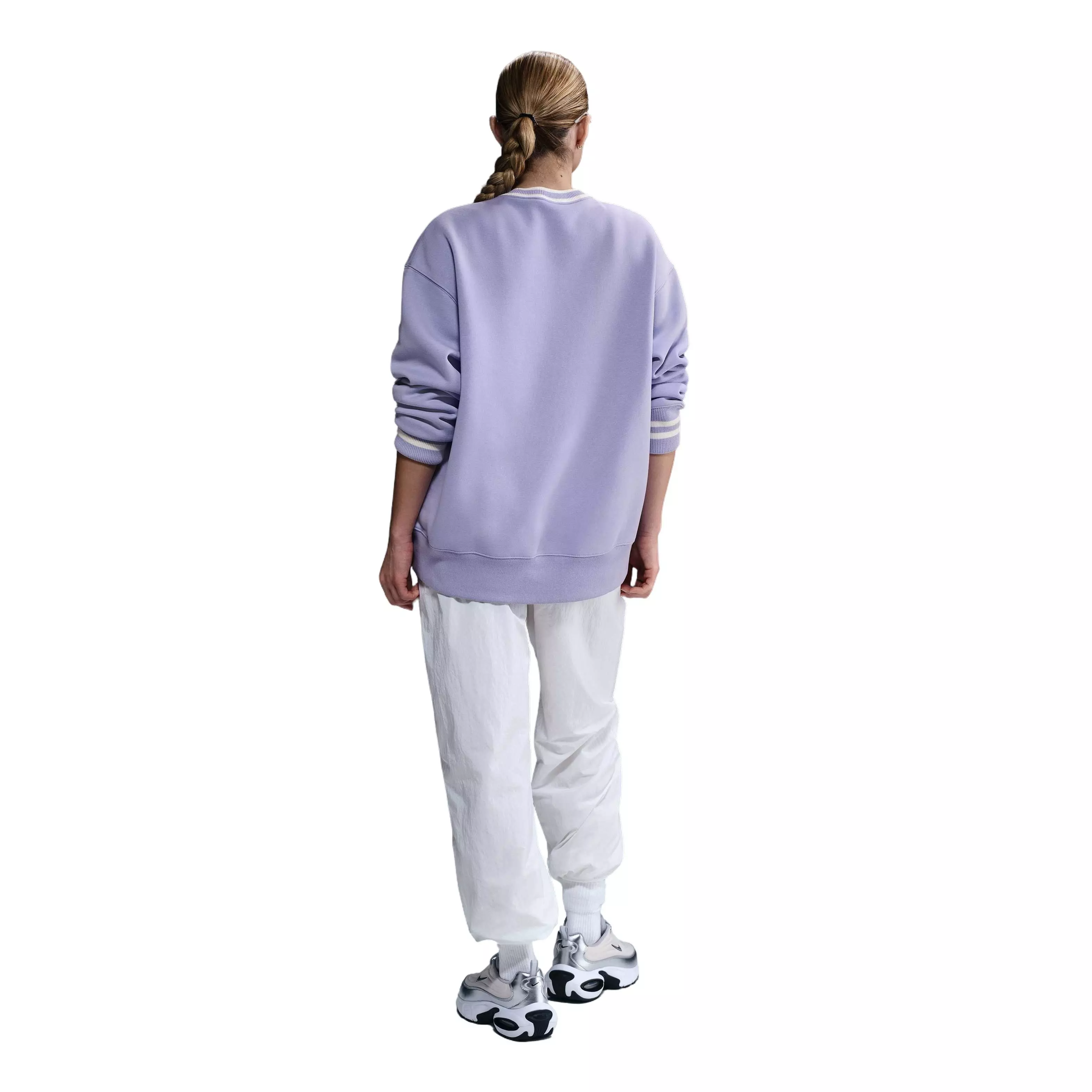 Nike Women's Sportswear Phoenix Fleece Graphic Oversized Crew-Neck Sweatshirt - Purple - PURPLE