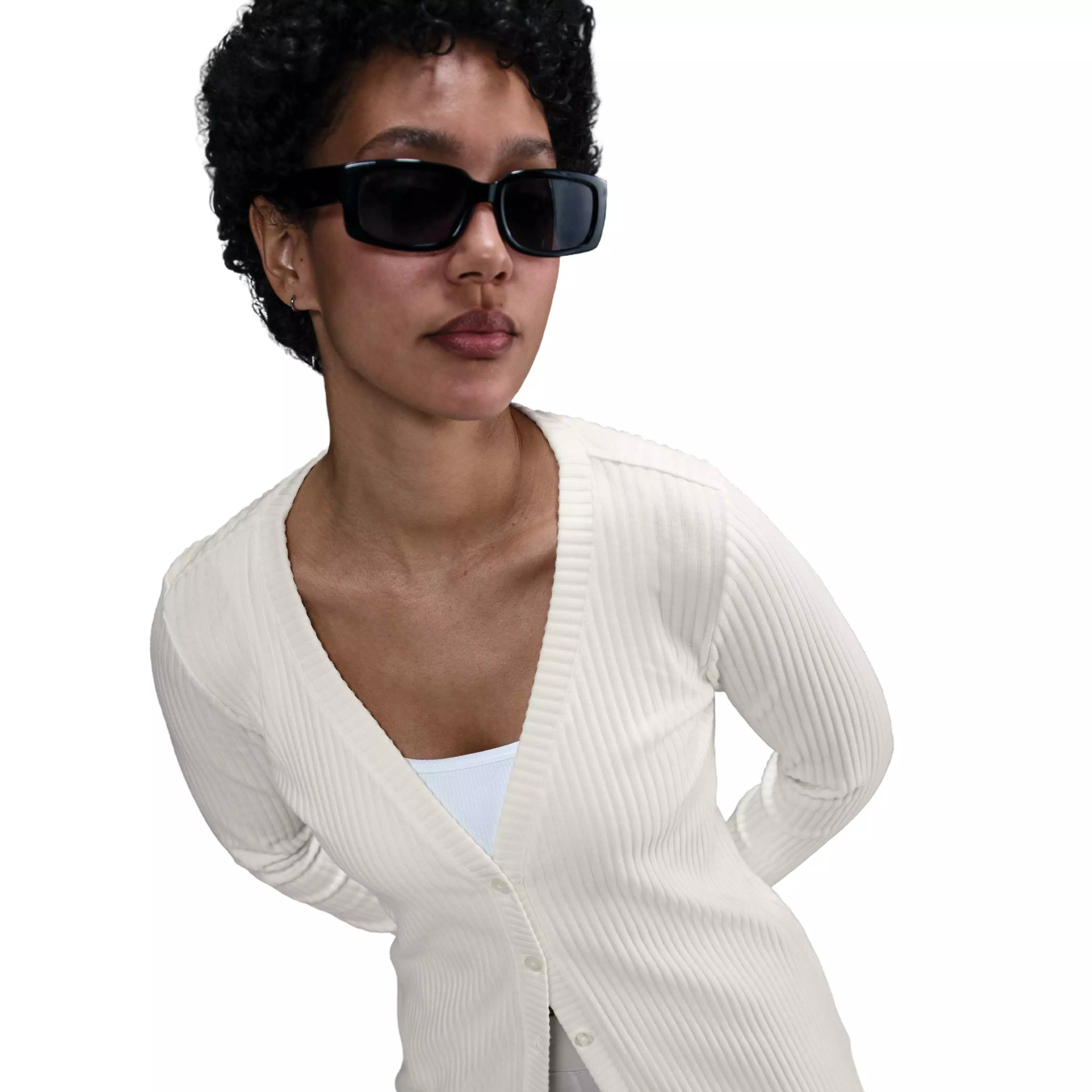 Nike Women's Sportswear Chill Knit Rib Cardigan -Sail - SAIL