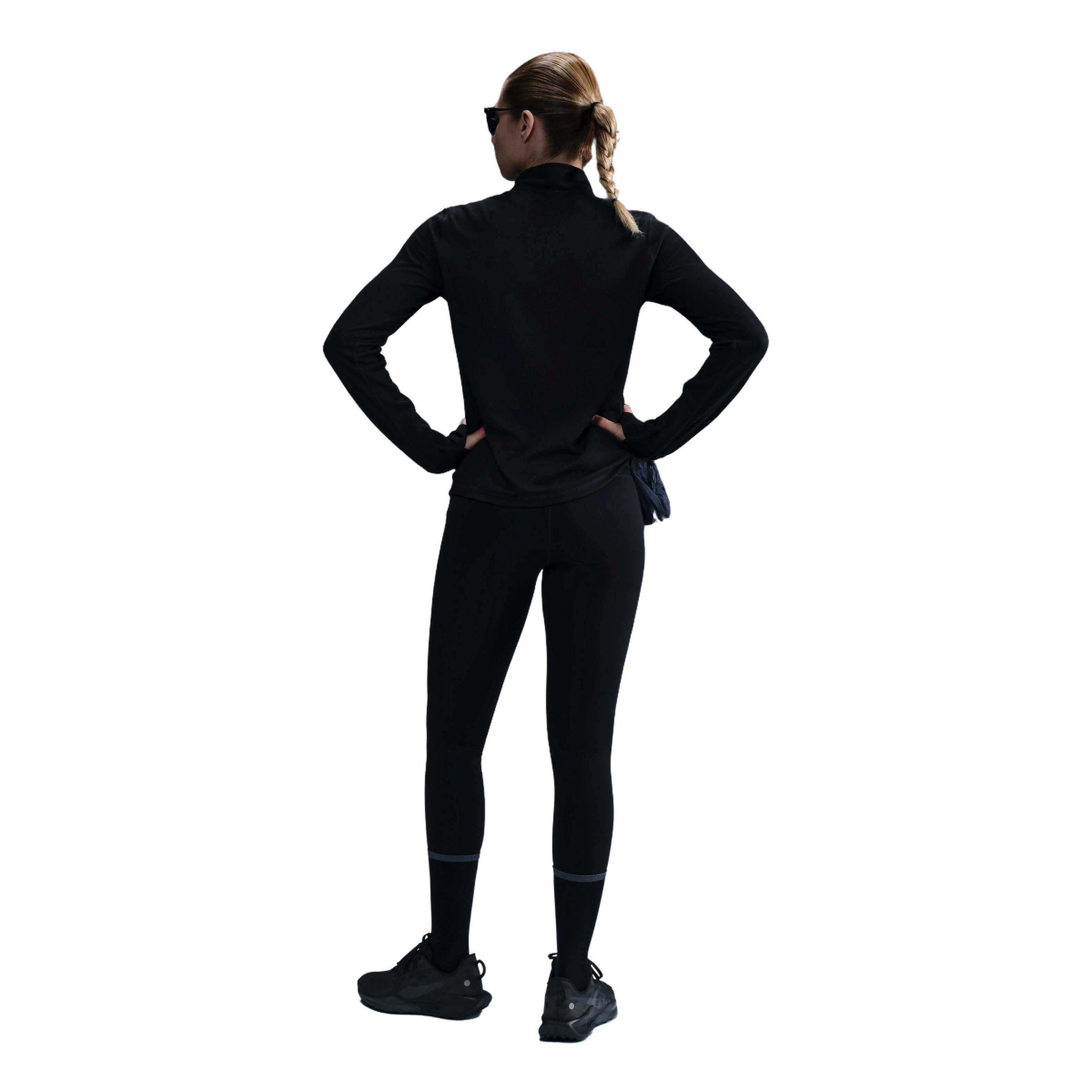 Nike Women's Trail Dri-FIT 1/4-Zip Running Mid-Layer Top - Black - BLACK Thumbnail View 2