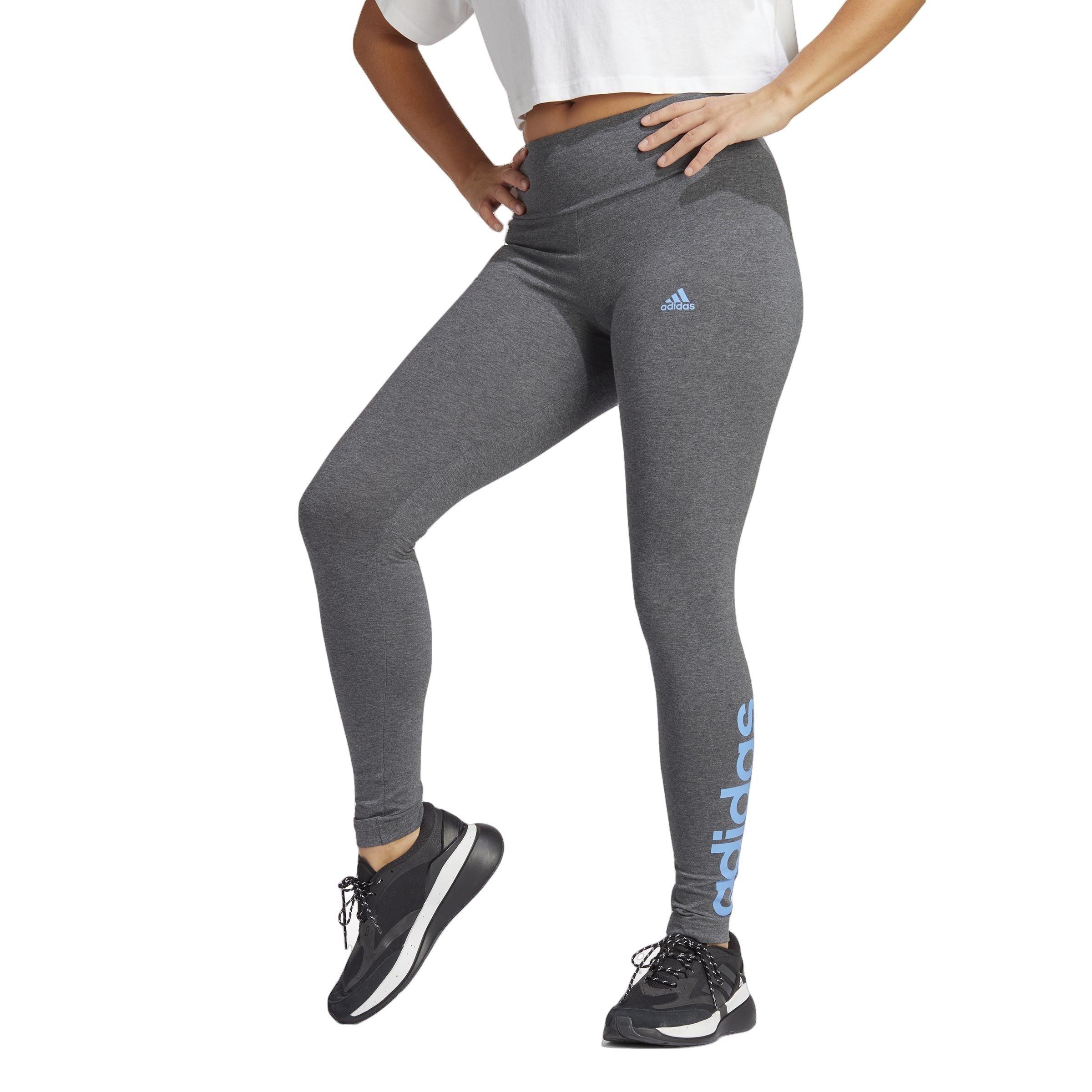 adidas Women's LOUNGEWEAR Essentials High-Waisted Logo Leggings-Grey -  Hibbett