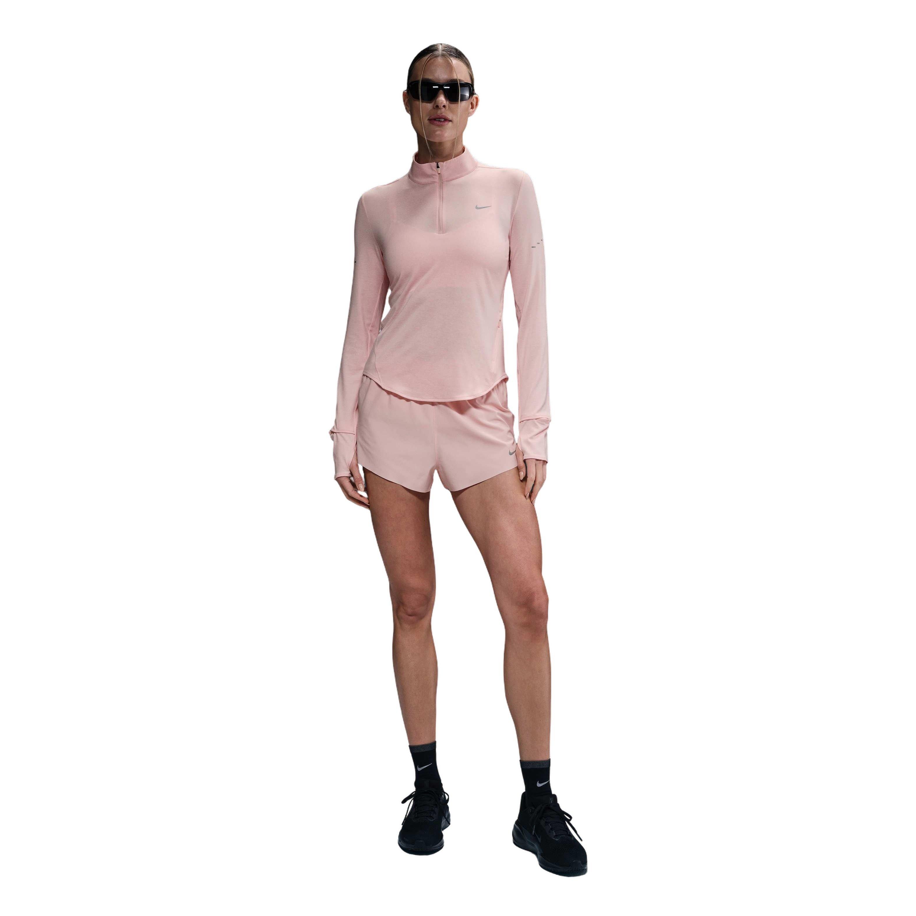 Nike Women's Swift Dri-FIT UV 1/4-Zip Running Top - PINK Thumbnail View 1