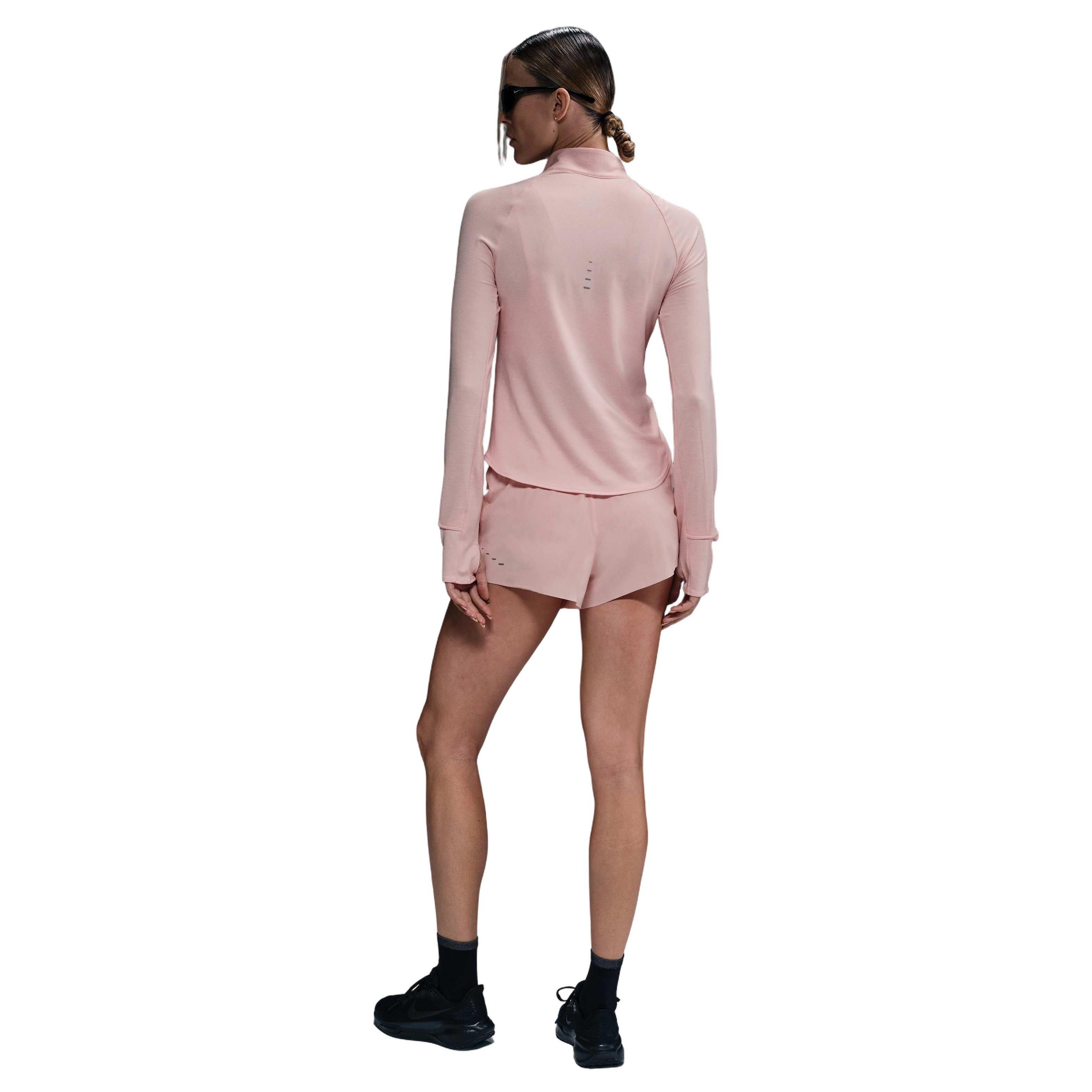 Nike Women's Swift Dri-FIT UV 1/4-Zip Running Top - PINK Thumbnail View 2