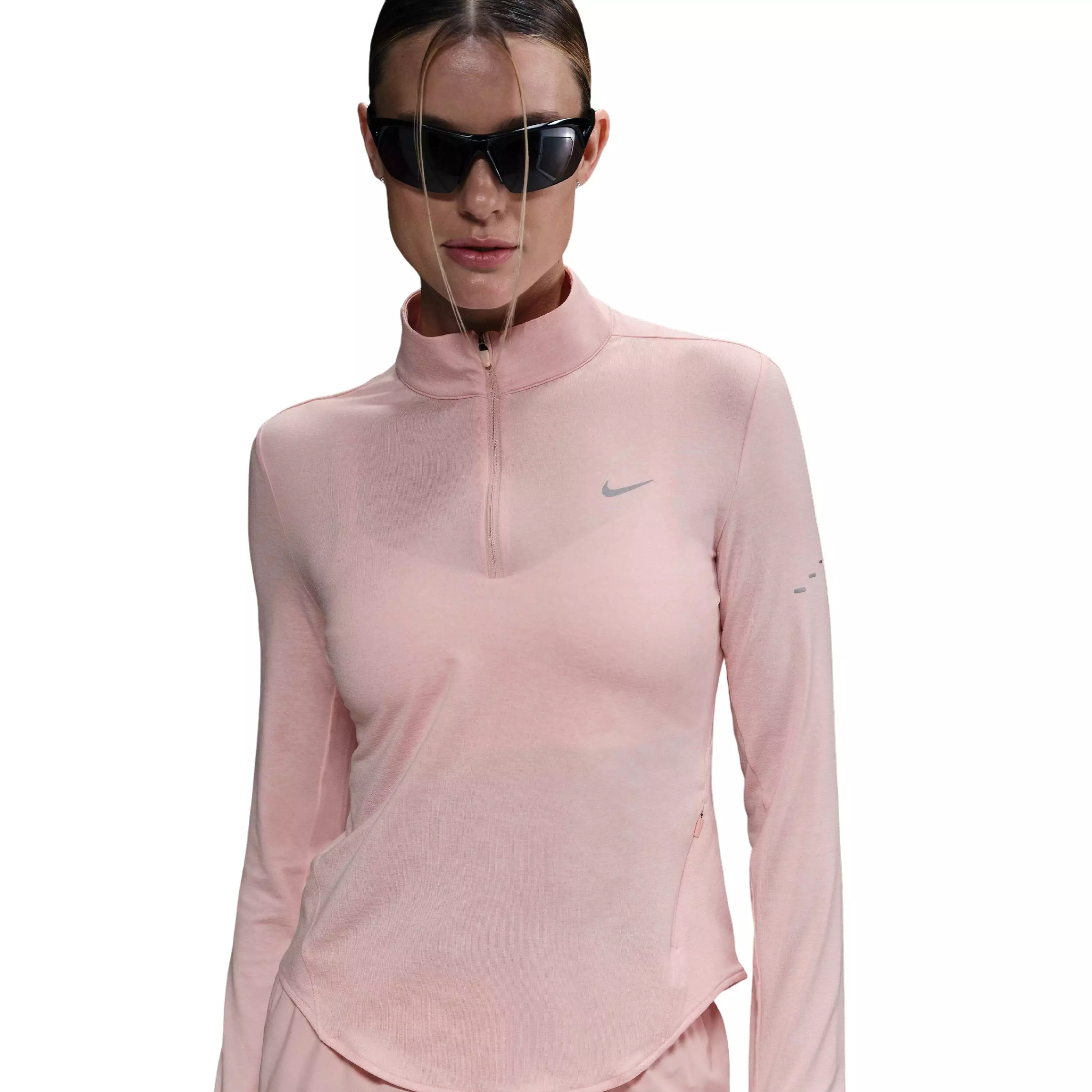 Nike Women's Swift Dri-FIT UV 1/4-Zip Running Top - PINK