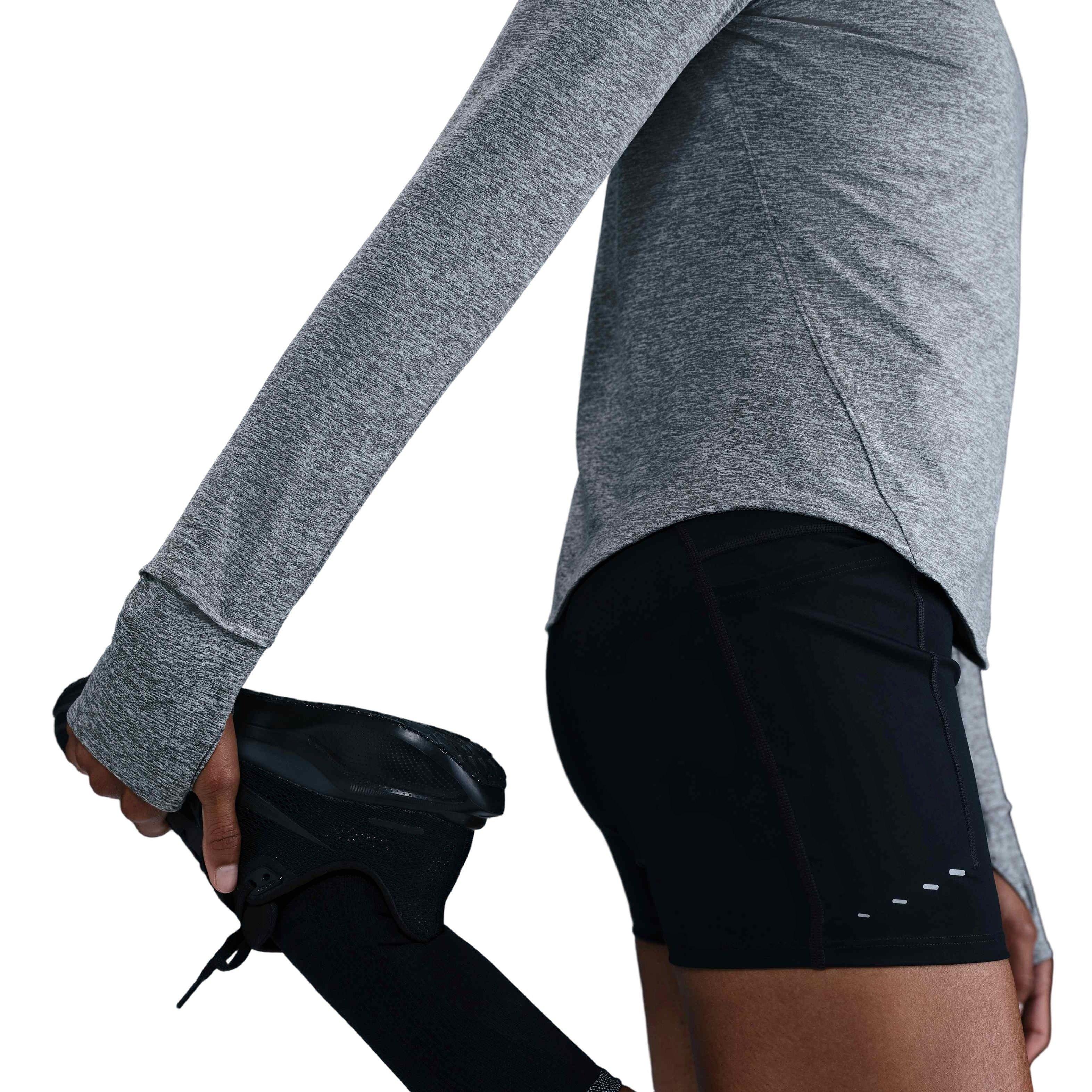 Nike Women's Swift Dri-FIT UV Long-Sleeve Crew-Neck Running Top - GREY Thumbnail View 3