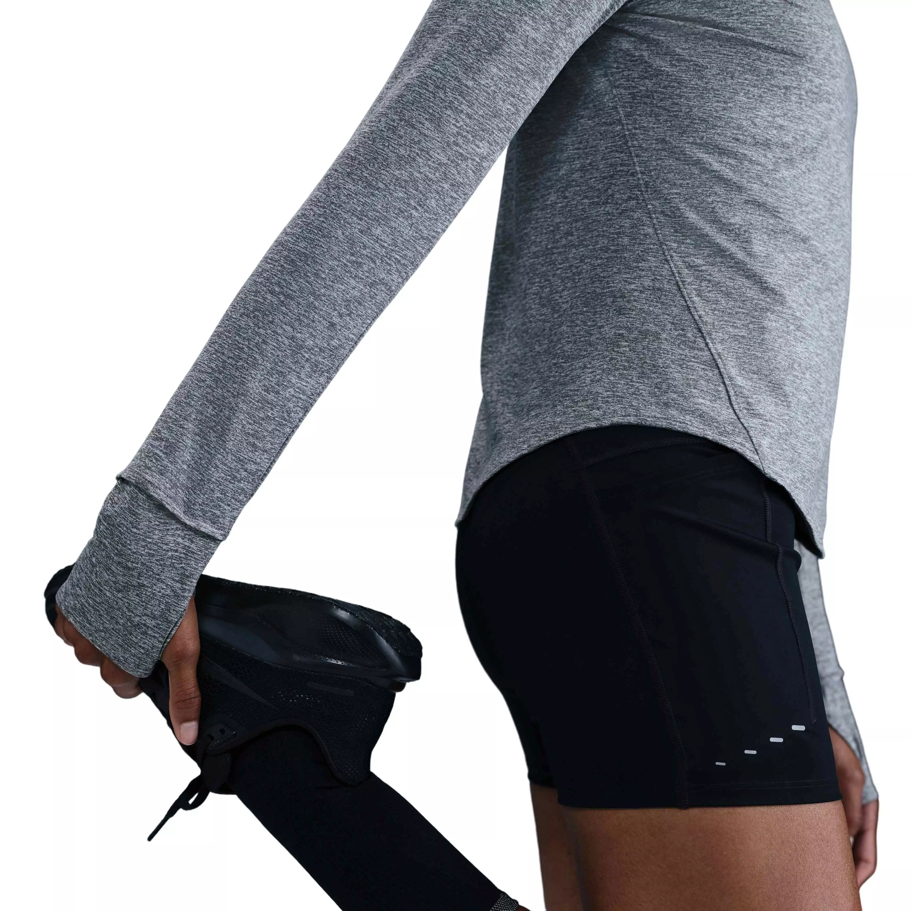 Nike Women's Swift Dri-FIT UV Long-Sleeve Crew-Neck Running Top - GREY