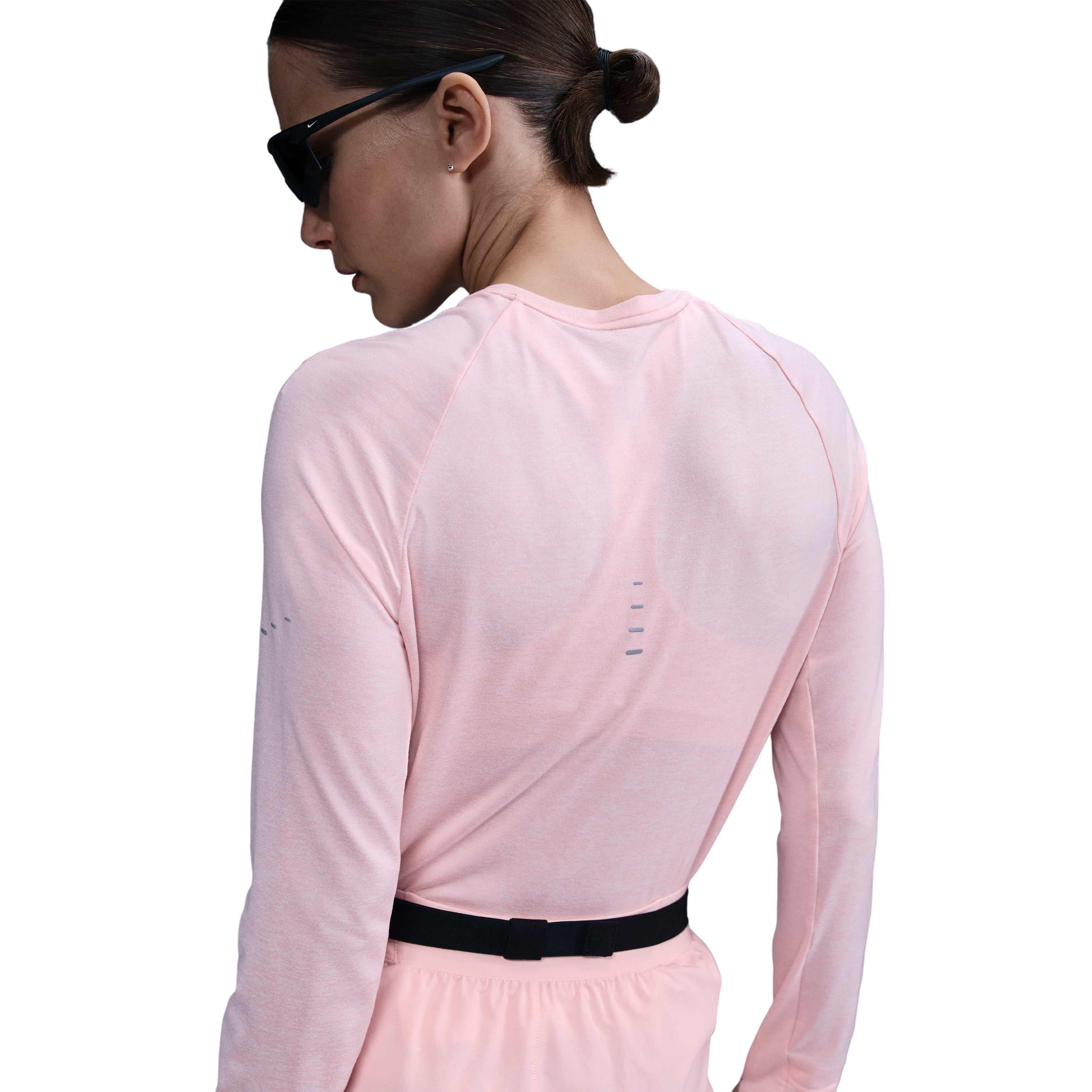 Nike Women's Swift Dri-FIT UV Long-Sleeve Crew-Neck Running Top - PINK Thumbnail View 2