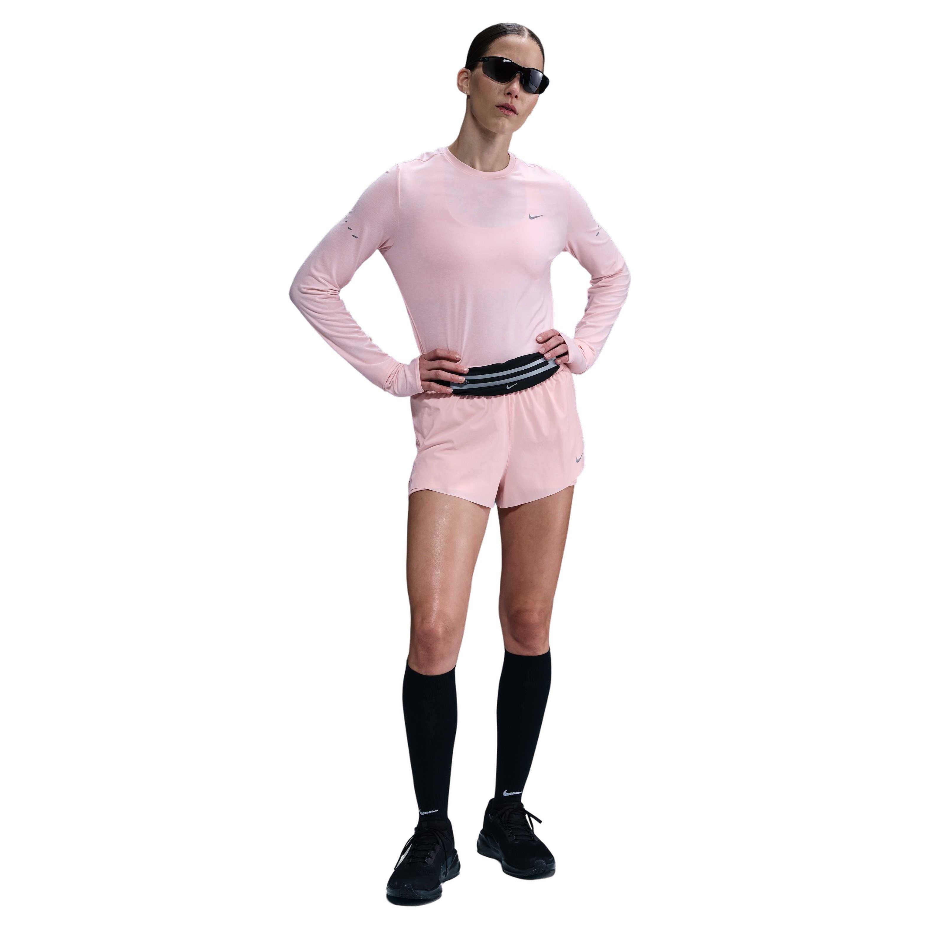 Nike Women's Swift Dri-FIT UV Long-Sleeve Crew-Neck Running Top - PINK Thumbnail View 4