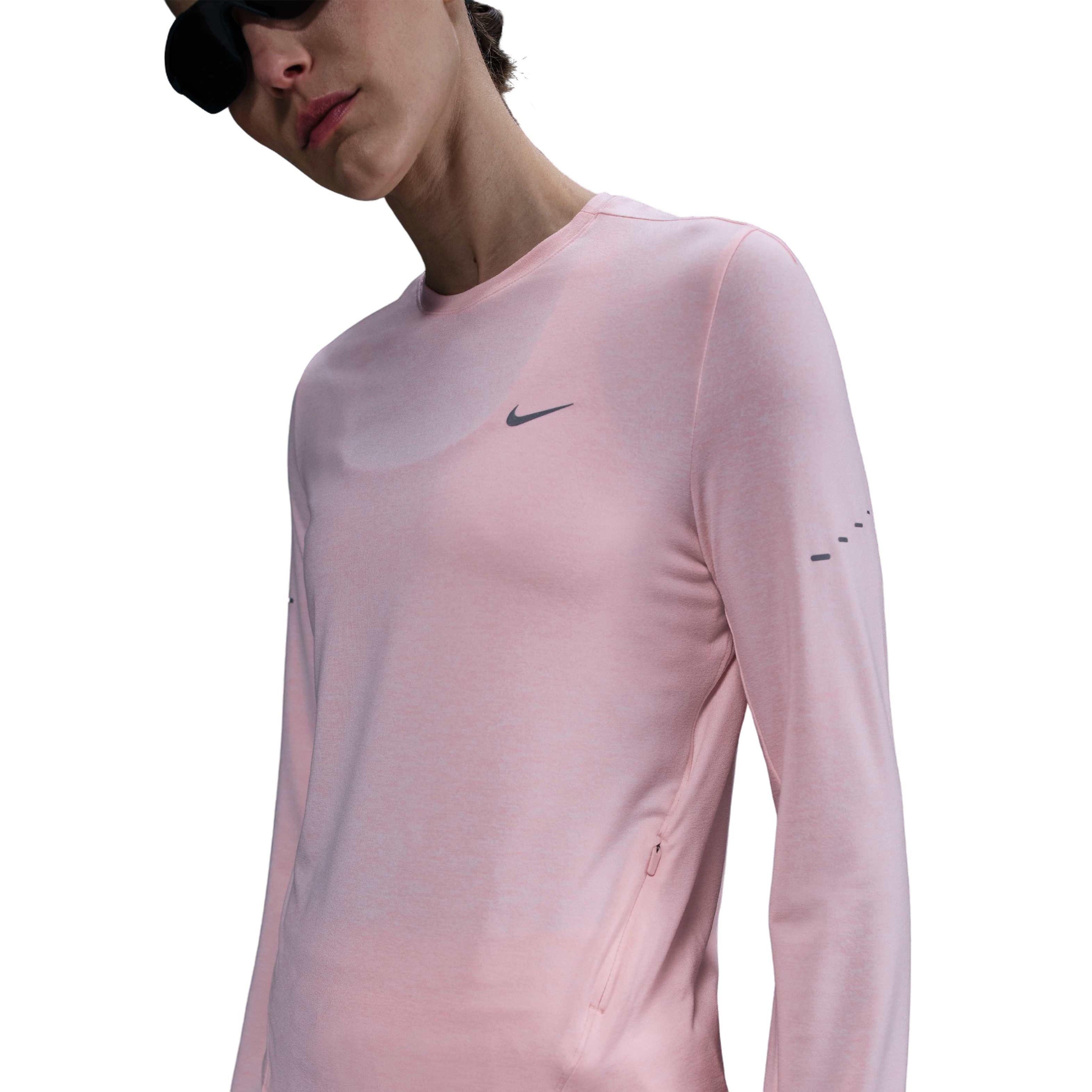 Nike Women's Swift Dri-FIT UV Long-Sleeve Crew-Neck Running Top - PINK Thumbnail View 6