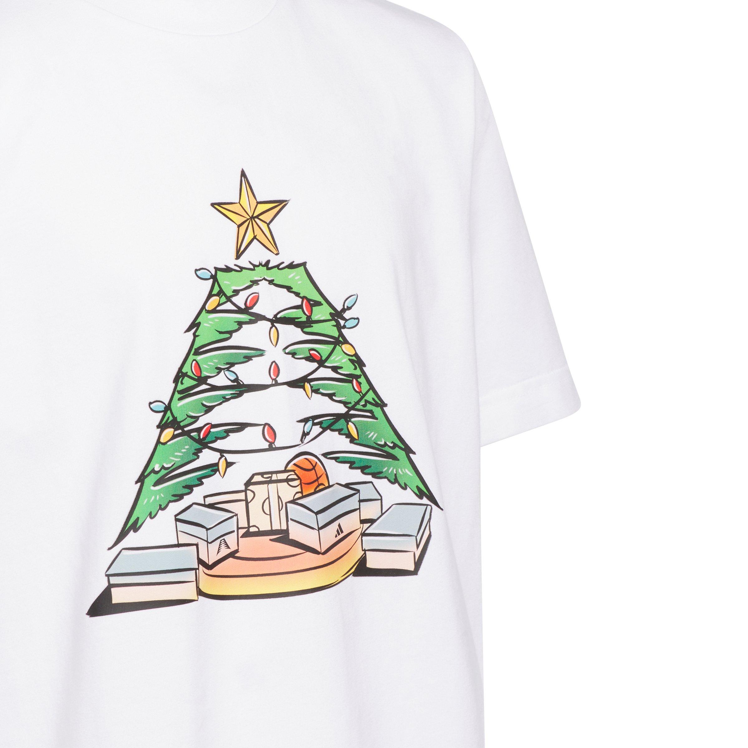 adidas Big Boys' Anthony Edwards Xmas T-Shirt - White - WHITE Thumbnail View 3