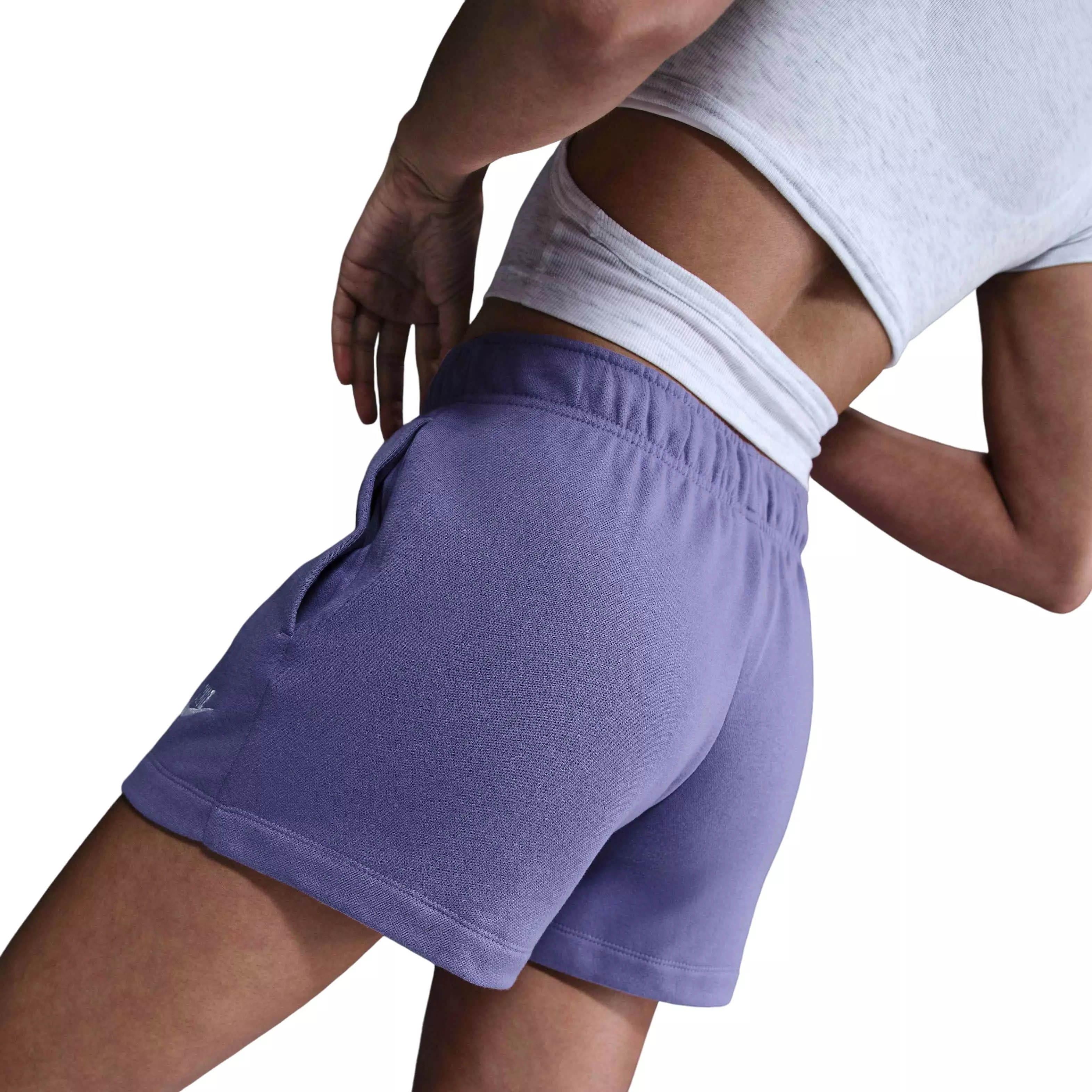 Nike Women's Sportswear Club Fleece Mid-Rise Shorts - PURPLE