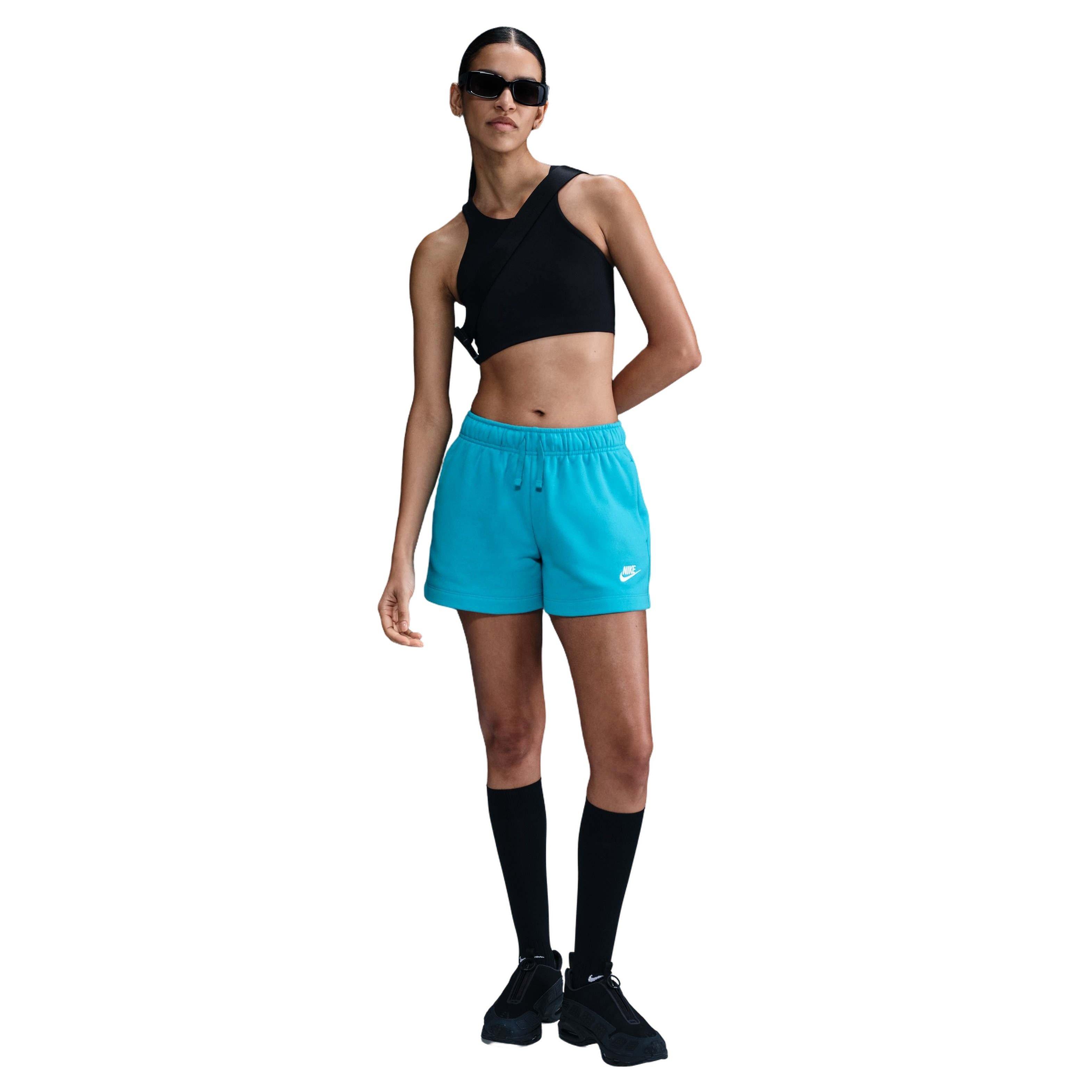 Nike Women's Sportswear Club Fleece Mid-Rise Shorts - TURQUOISE  Thumbnail View 1