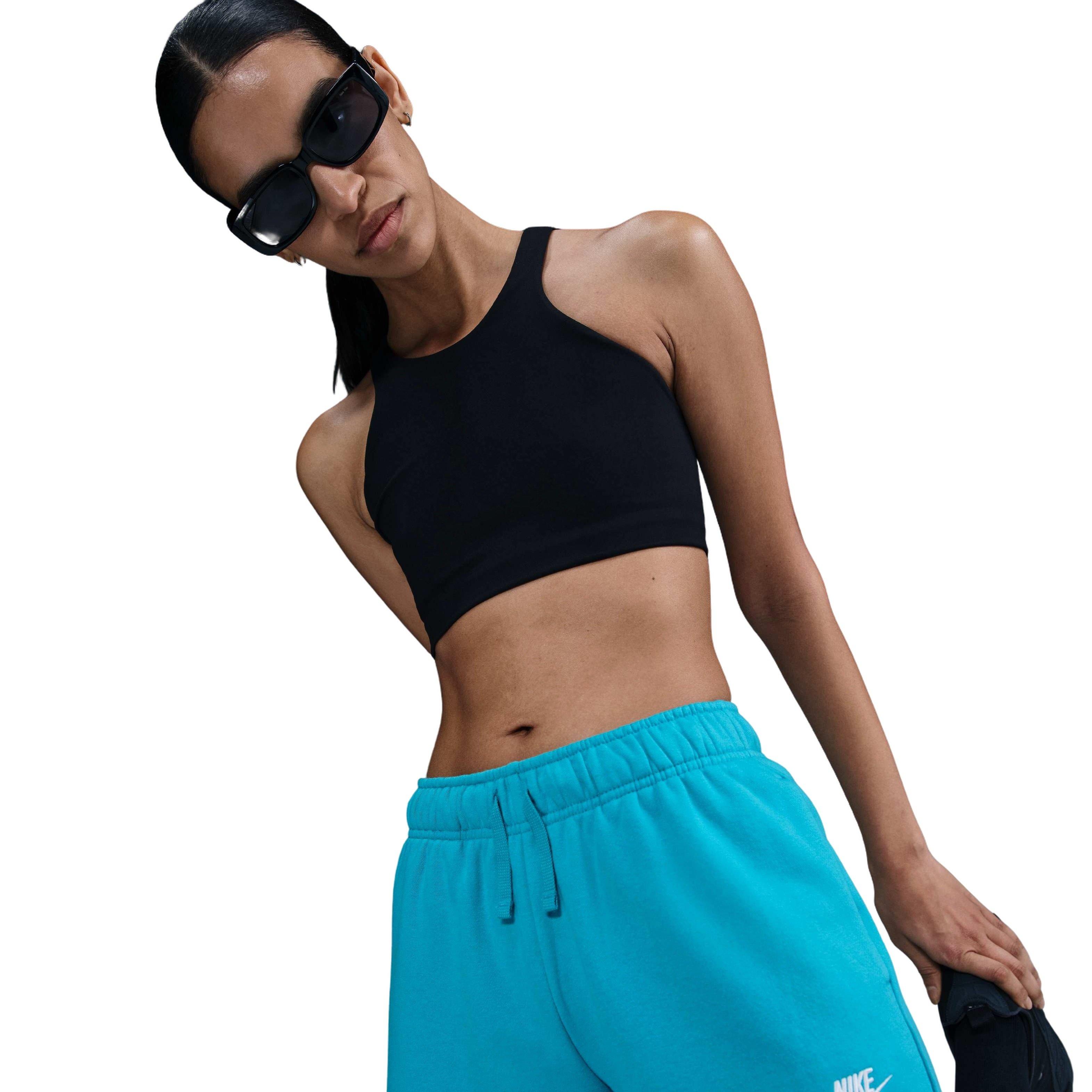 Nike Women's Sportswear Club Fleece Mid-Rise Shorts - TURQUOISE  Thumbnail View 5