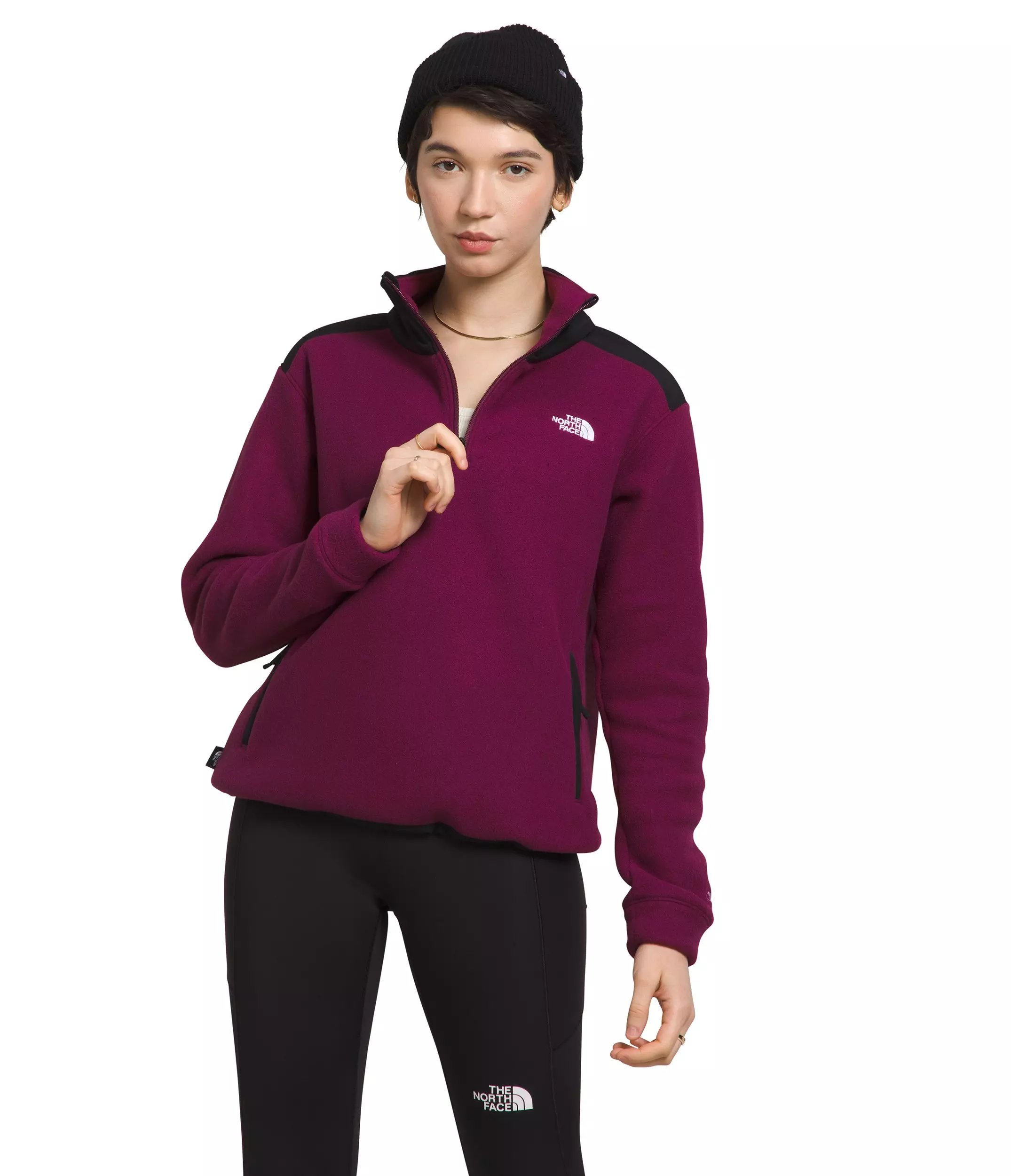 The North Face Women's Alpine Polartex 200 1/4 Zip - BERRY